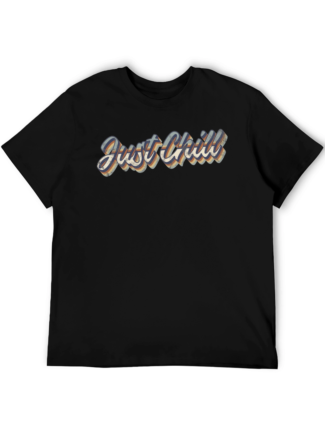 Just Chill Retro Graphic Tee - Classic Black T-Shirt