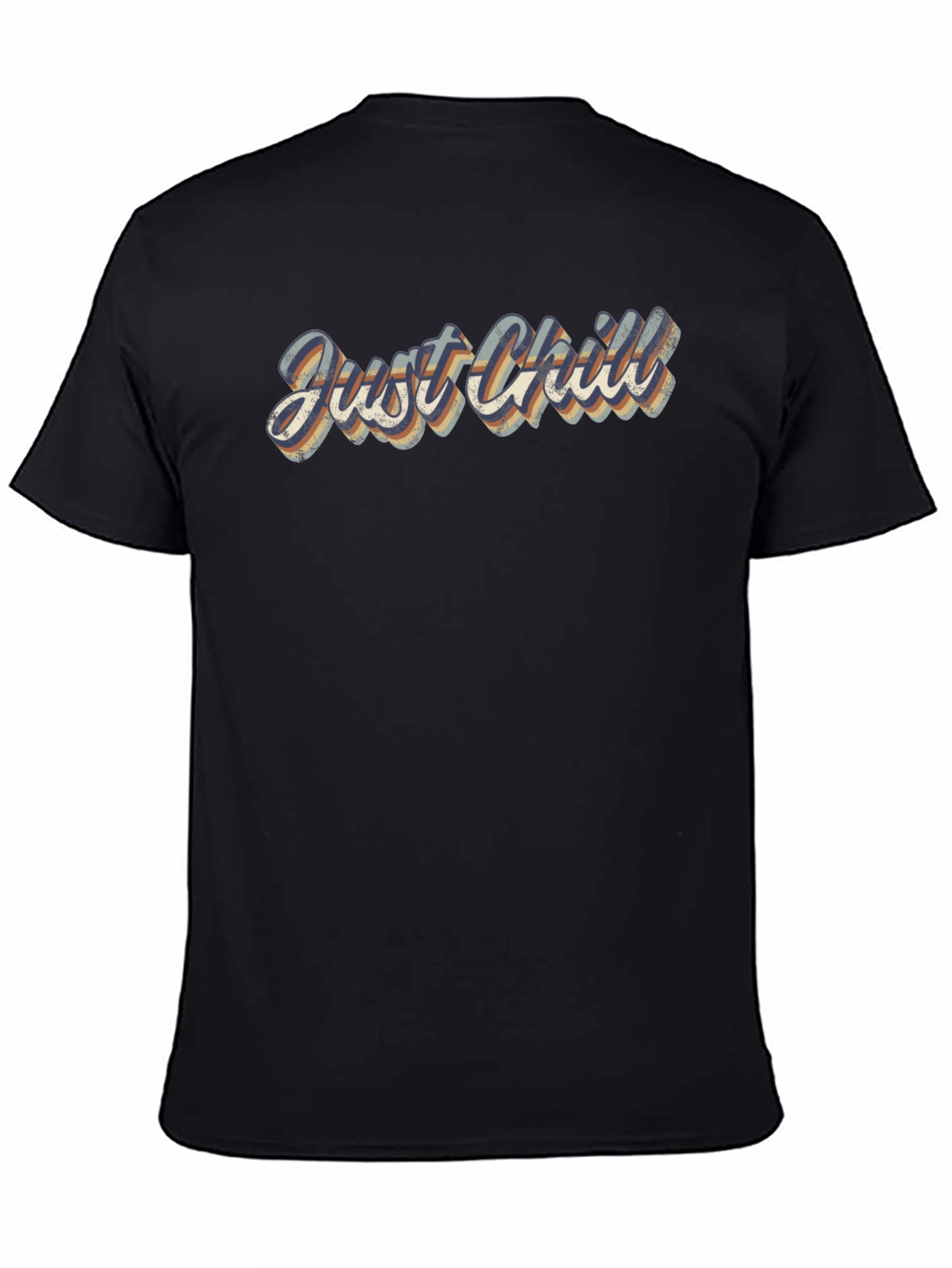 Just Chill Retro Graphic Tee - Classic Black T-Shirt