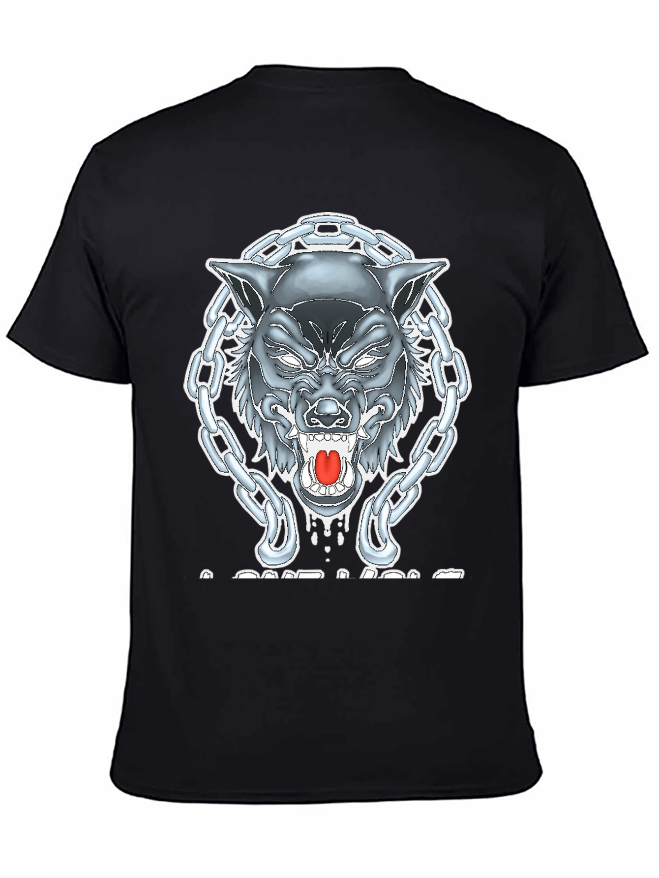 Wolf Chain Graphic T-Shirt - Mens Black Tee