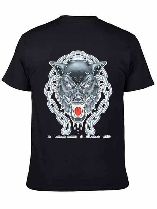 Wolf Chain Graphic T-Shirt - Mens Black Tee