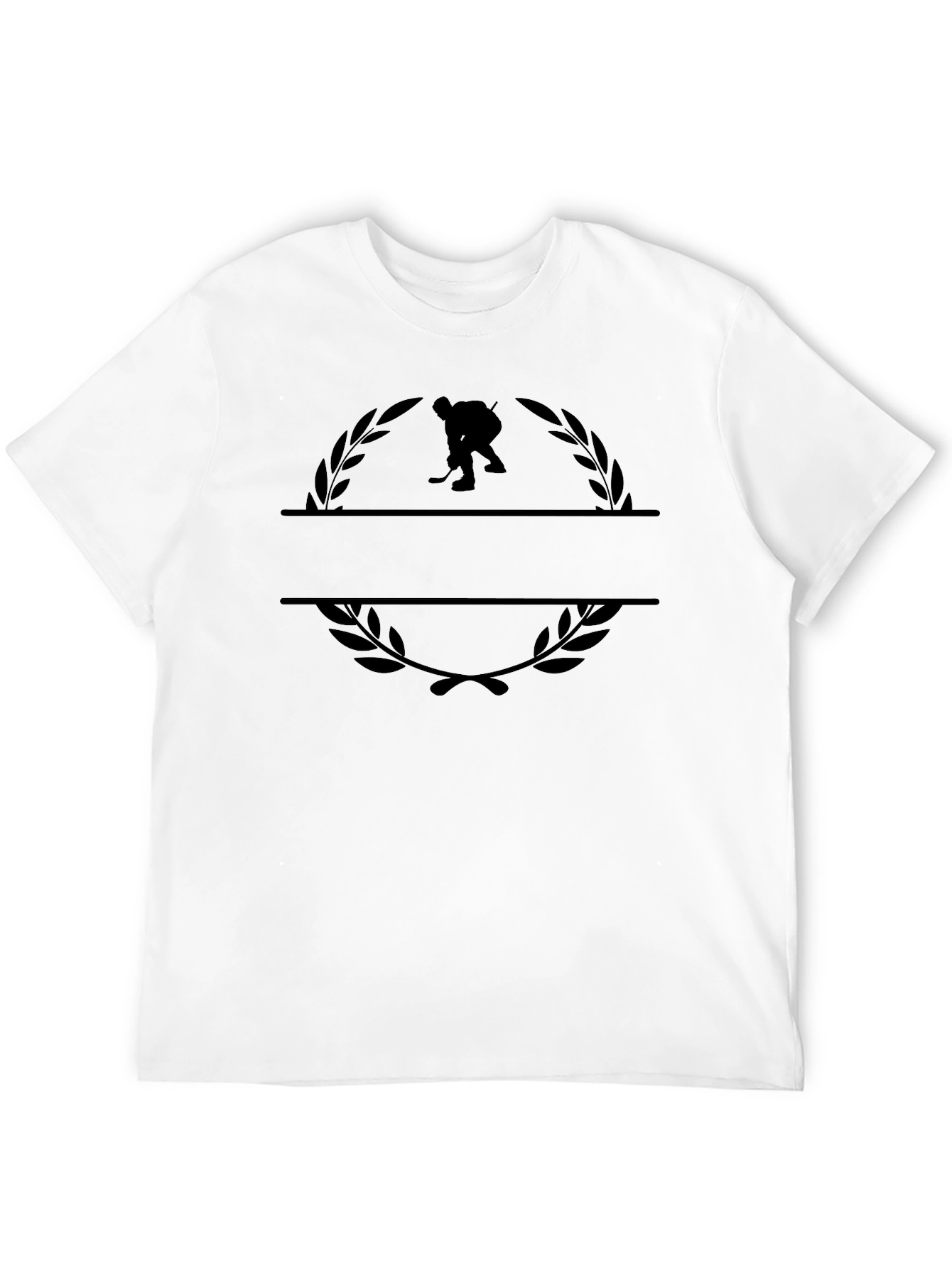Hockey Player Wreath Graphic T-Shirt - Stylish Casual Wear