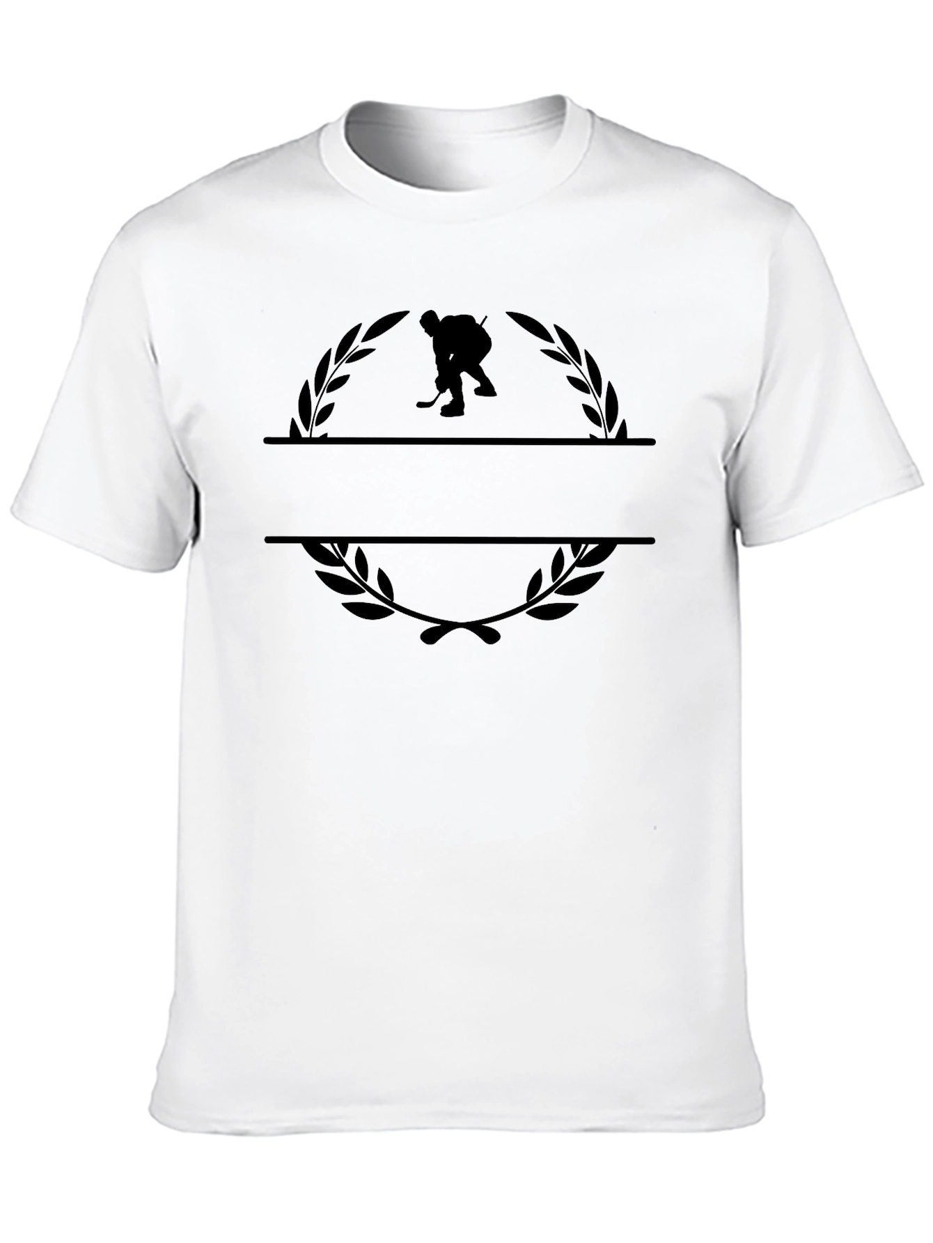 Hockey Player Wreath Graphic T-Shirt - Stylish Casual Wear
