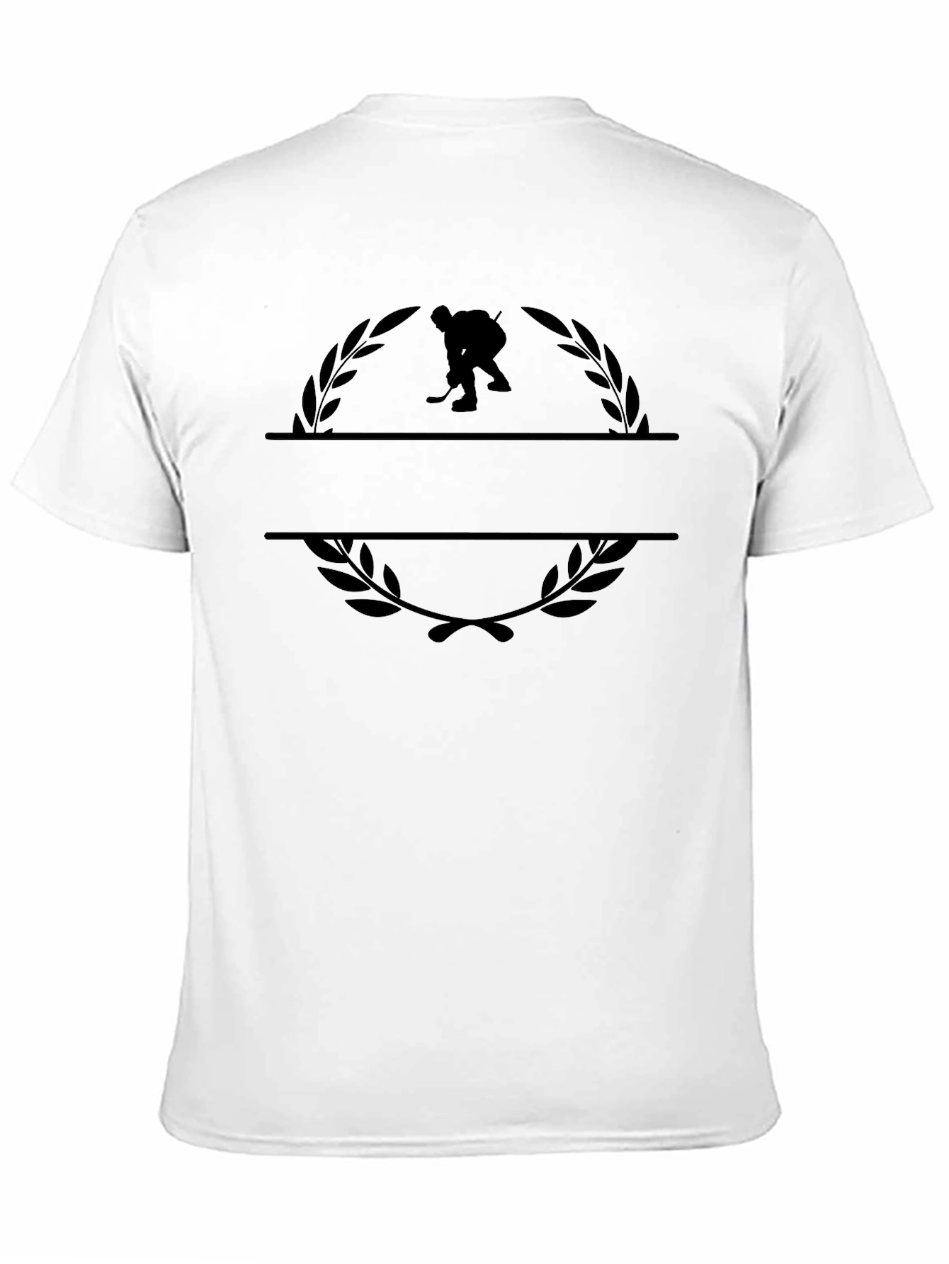 Hockey Player Wreath Graphic T-Shirt - Stylish Casual Wear