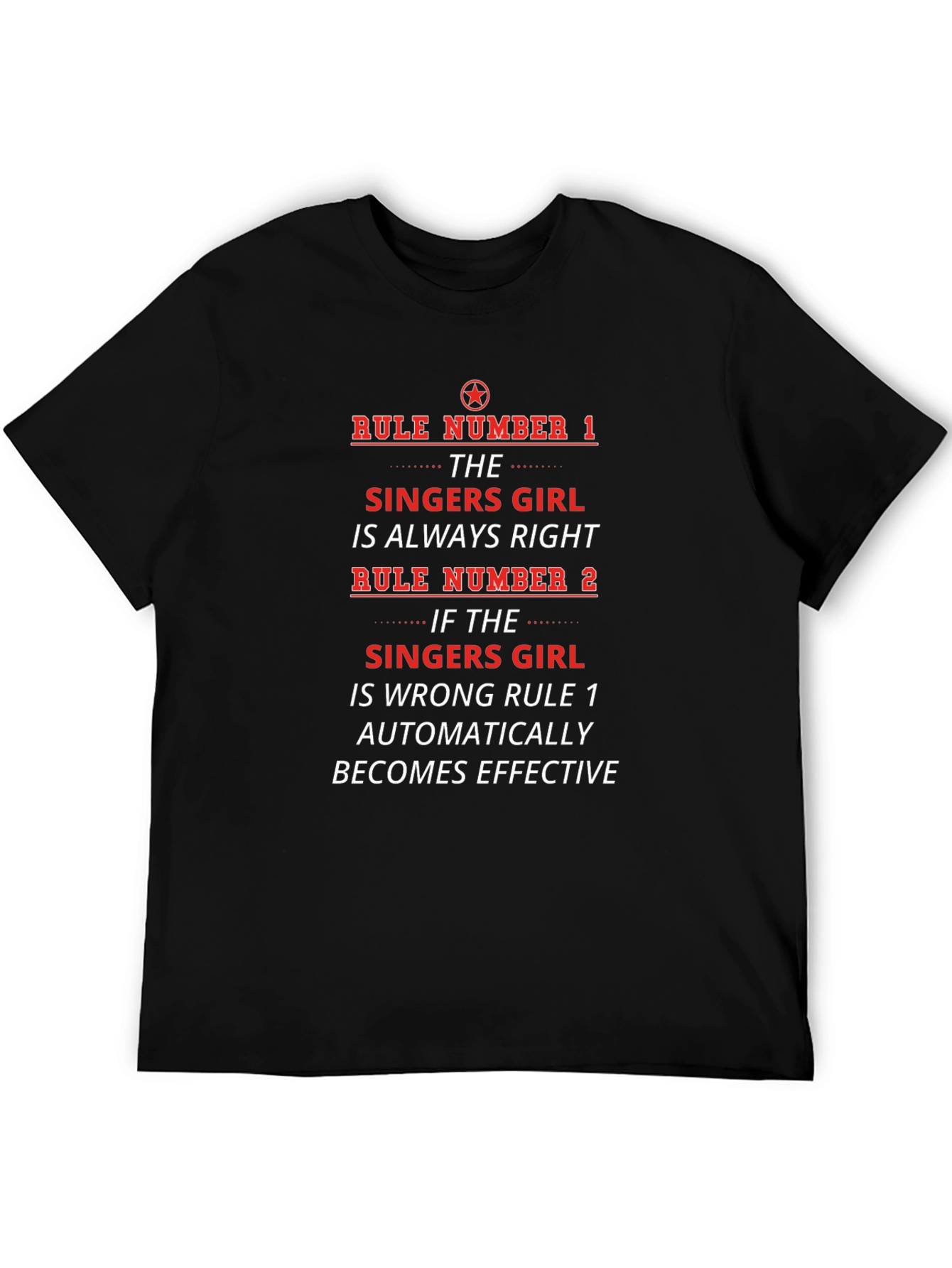 Singers Girl Rules Funny Graphic Tee