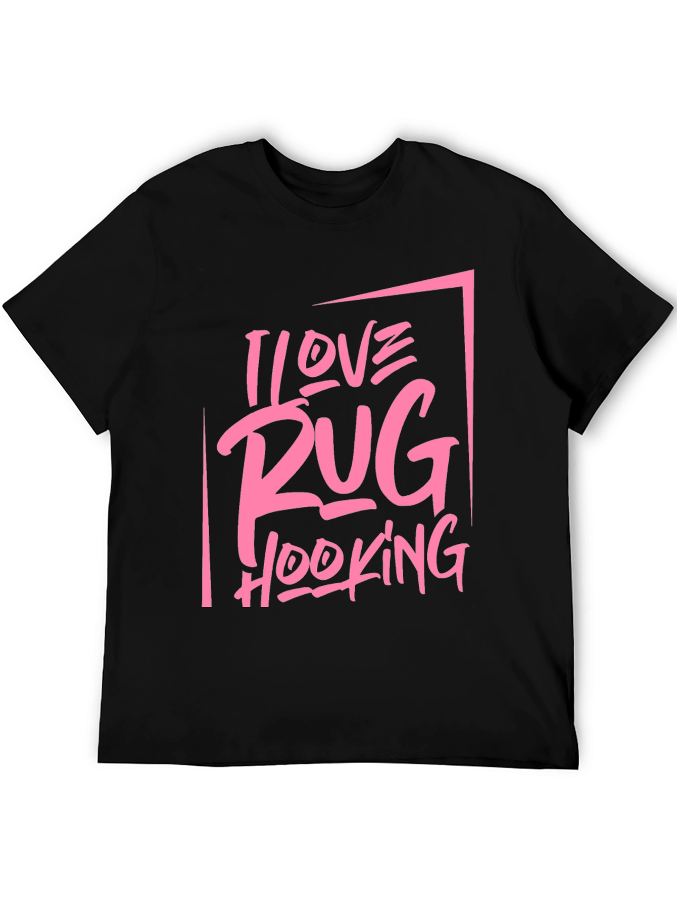 I Love Rug Hooking Graphic Tee - Black
