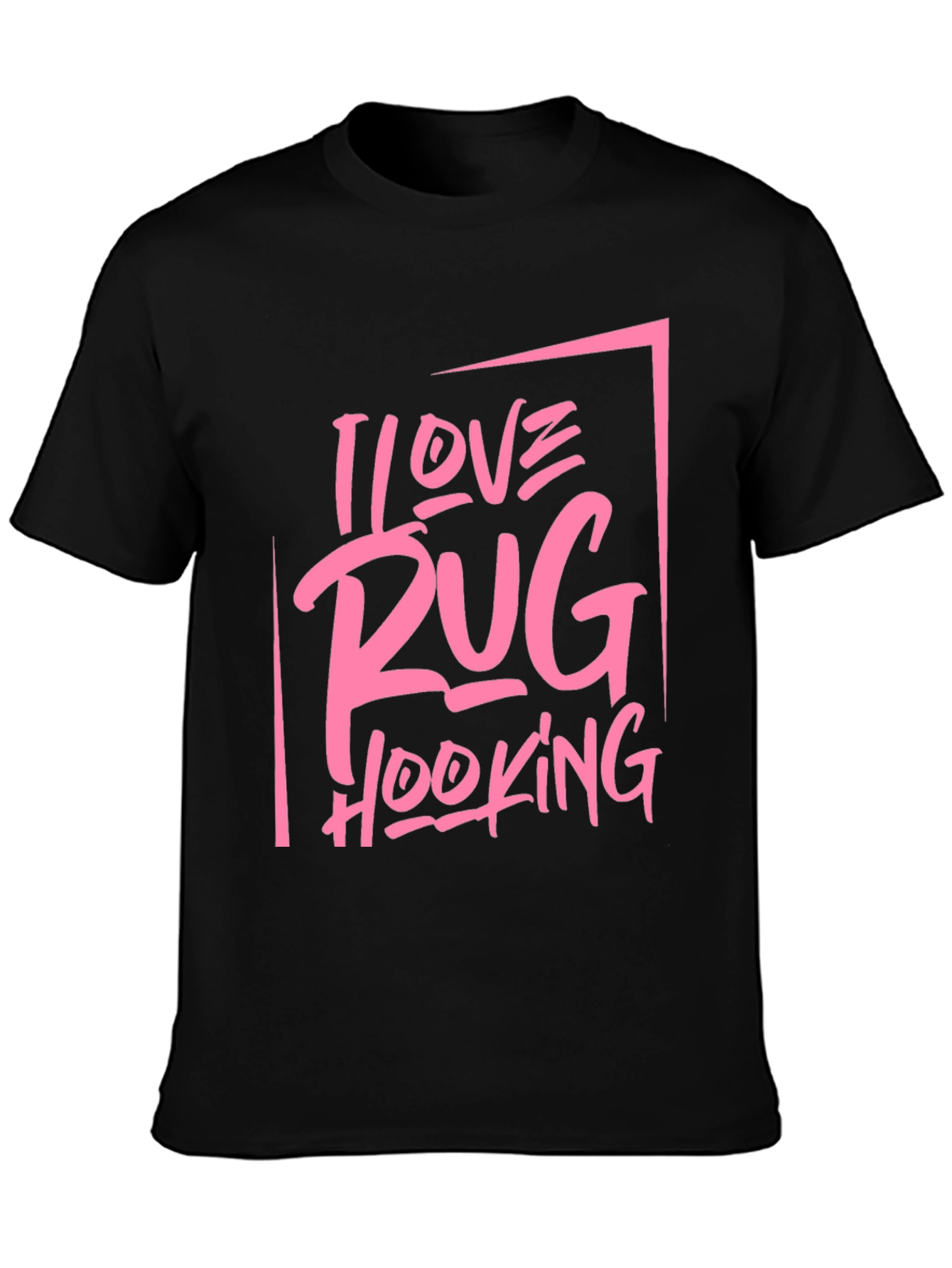 I Love Rug Hooking Graphic Tee - Black