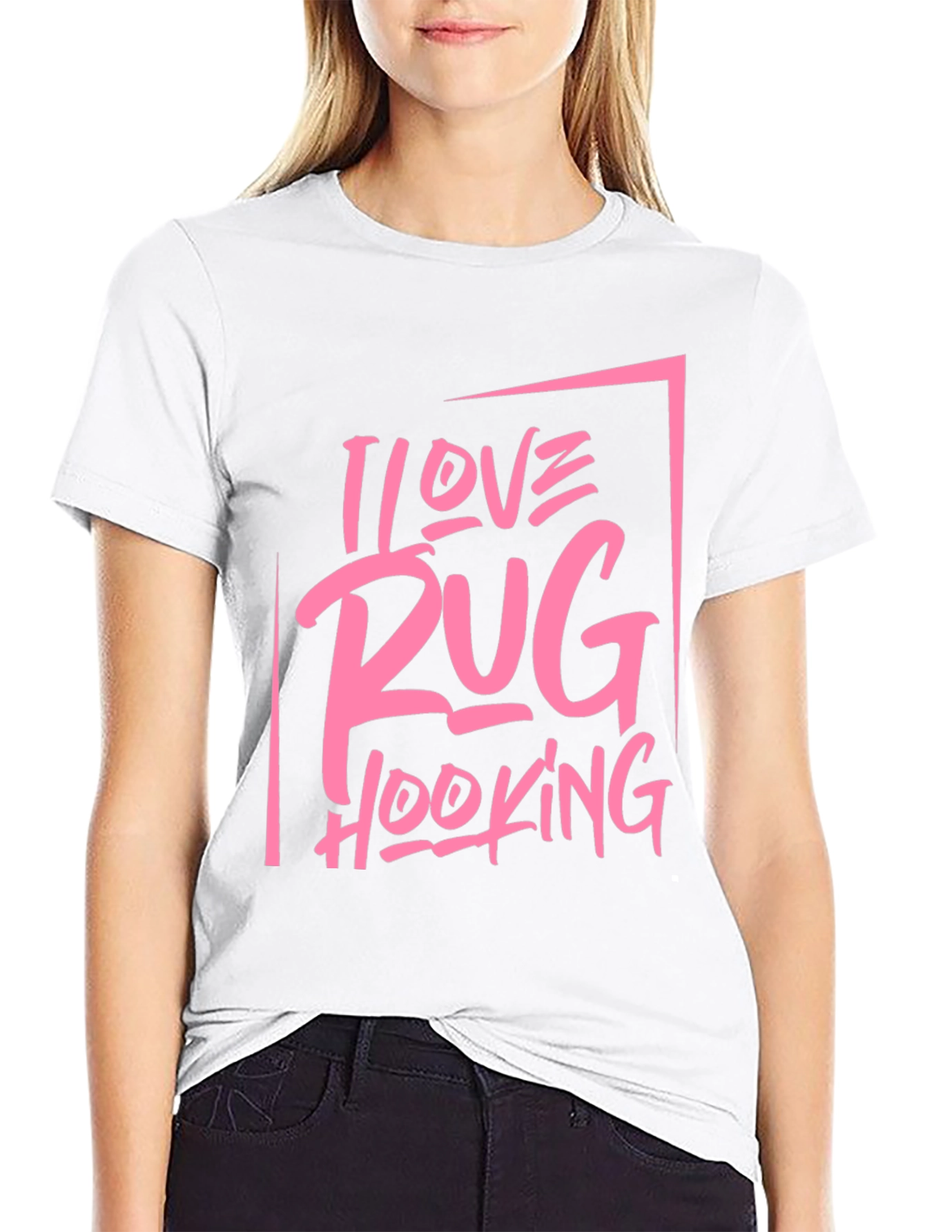 I Love Rug Hooking Graphic Tee - Black