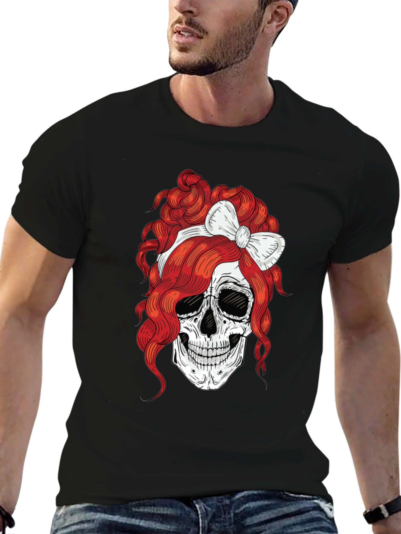 Skull with Bow T-Shirt - Rocker Tee