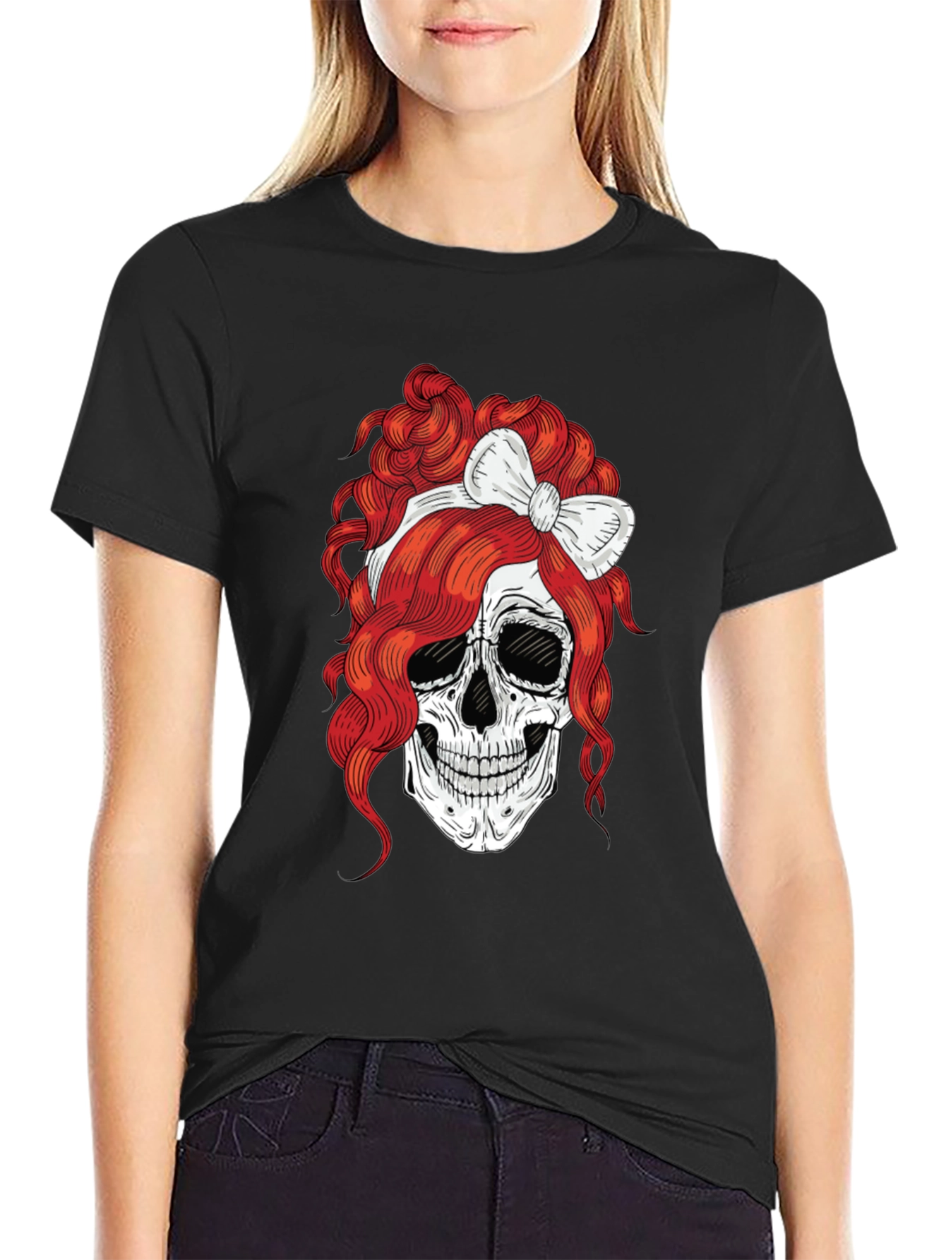 Skull with Bow T-Shirt - Rocker Tee