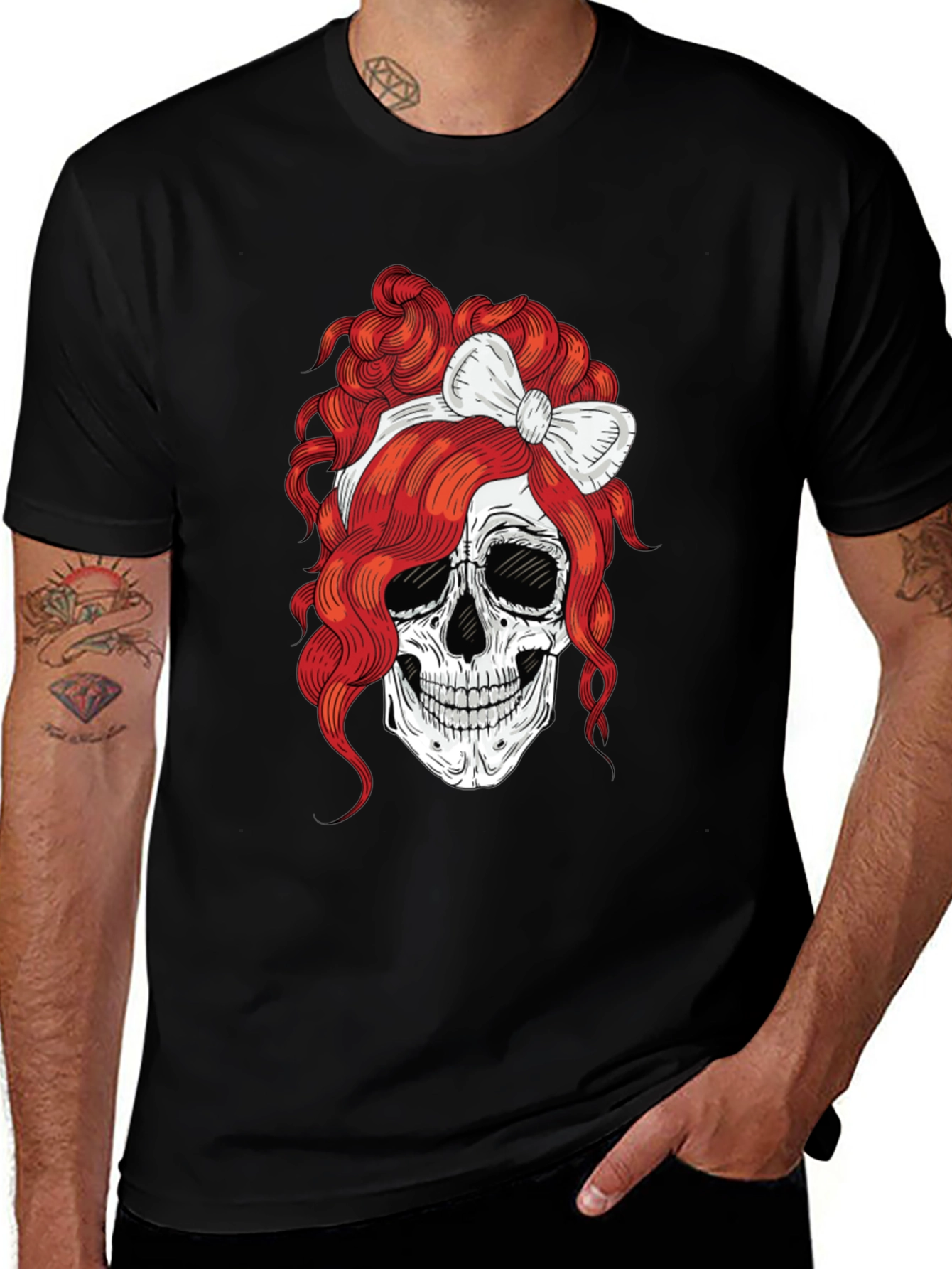 Skull with Bow T-Shirt - Rocker Tee