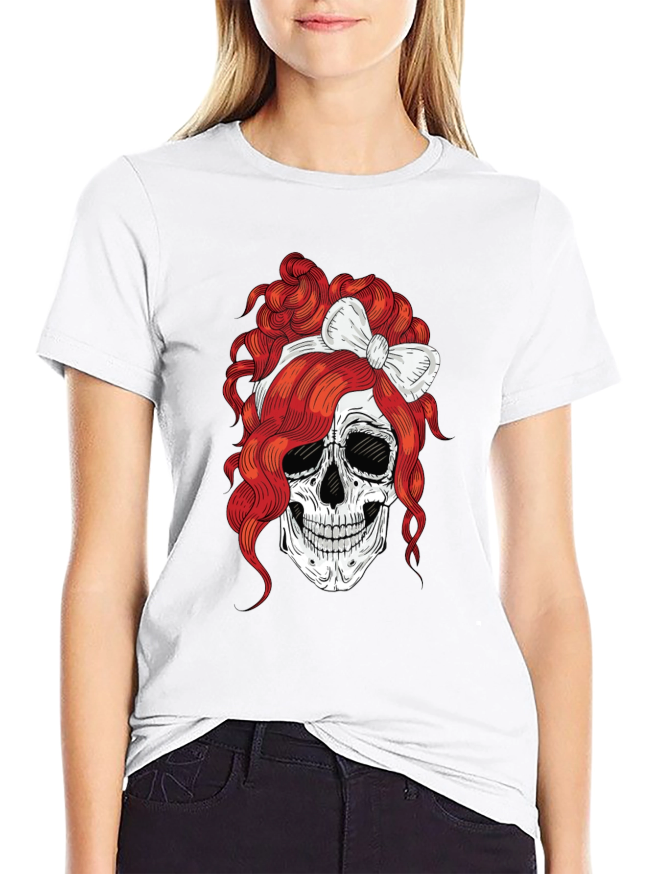 Skull with Bow T-Shirt - Rocker Tee