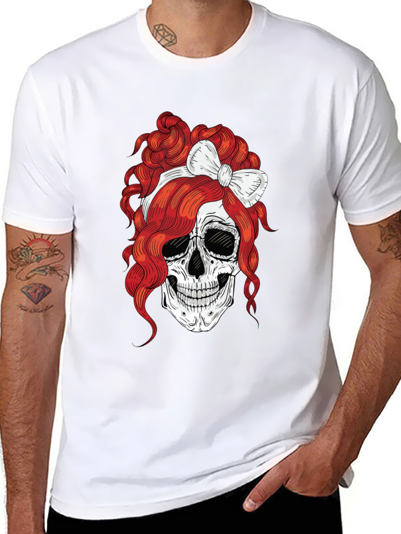 Skull with Bow T-Shirt - Rocker Tee