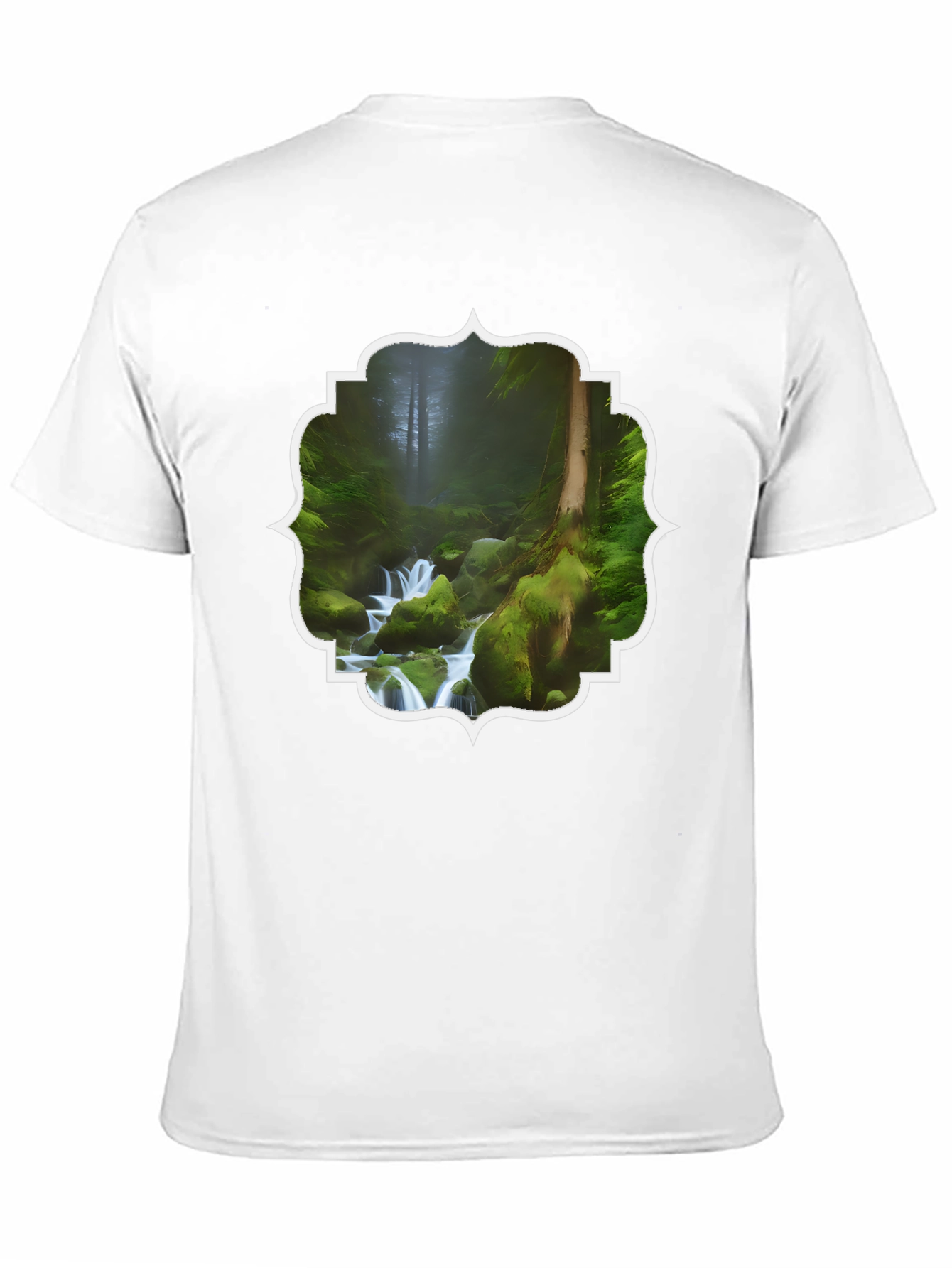 Nature Stream Graphic Tee - Black Cotton Blend