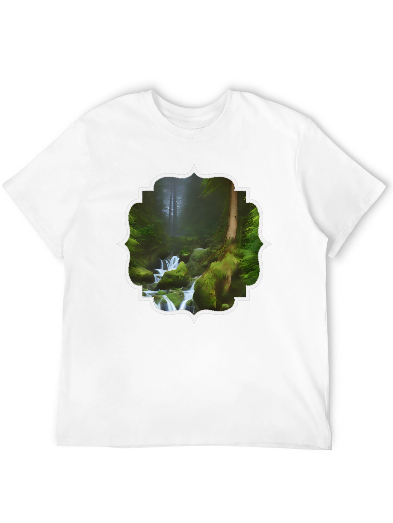 Nature Stream Graphic Tee - Black Cotton Blend