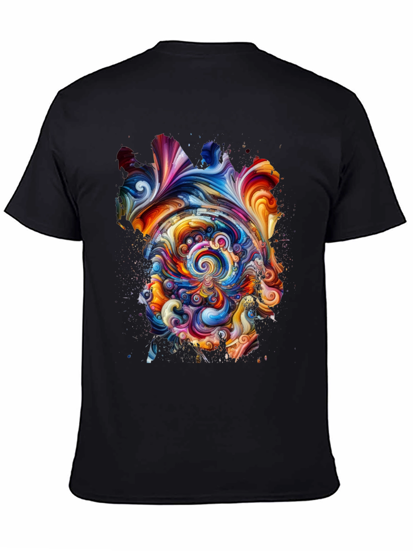 Abstract Swirl Graphic Tee - Vivid Art Print