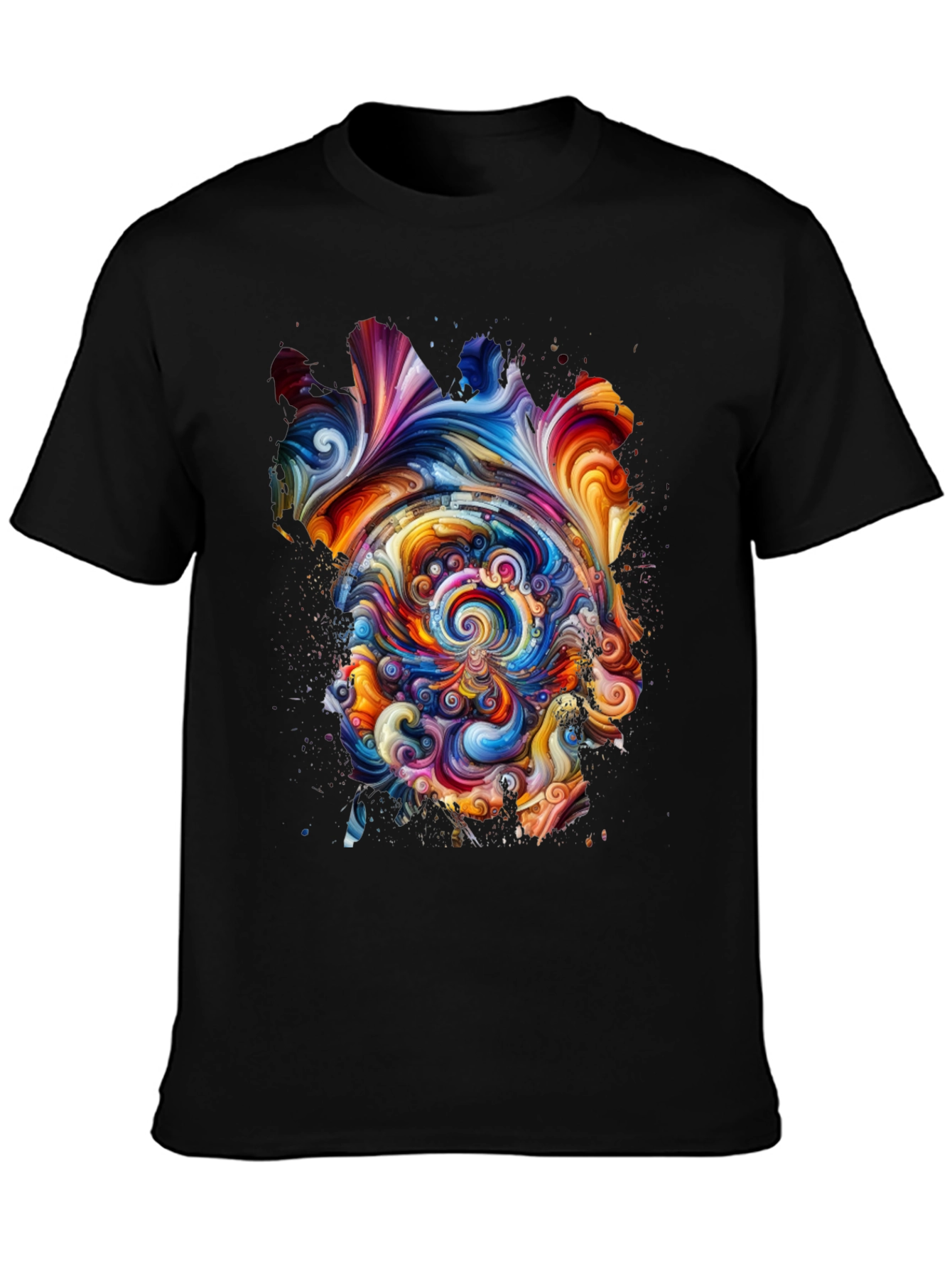 Abstract Swirl Graphic Tee - Vivid Art Print