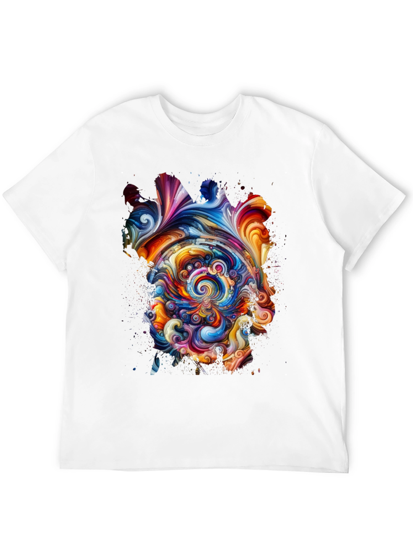 Abstract Swirl Graphic Tee - Vivid Art Print