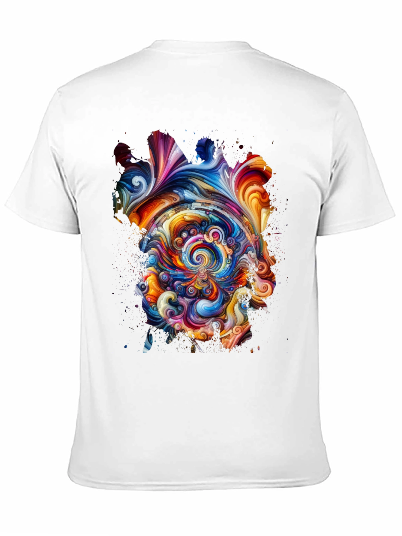 Abstract Swirl Graphic Tee - Vivid Art Print