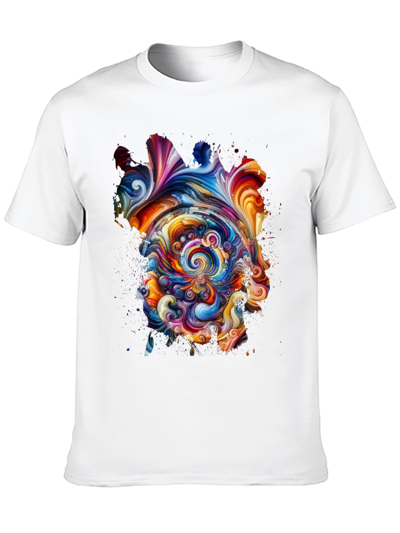Abstract Swirl Graphic Tee - Vivid Art Print