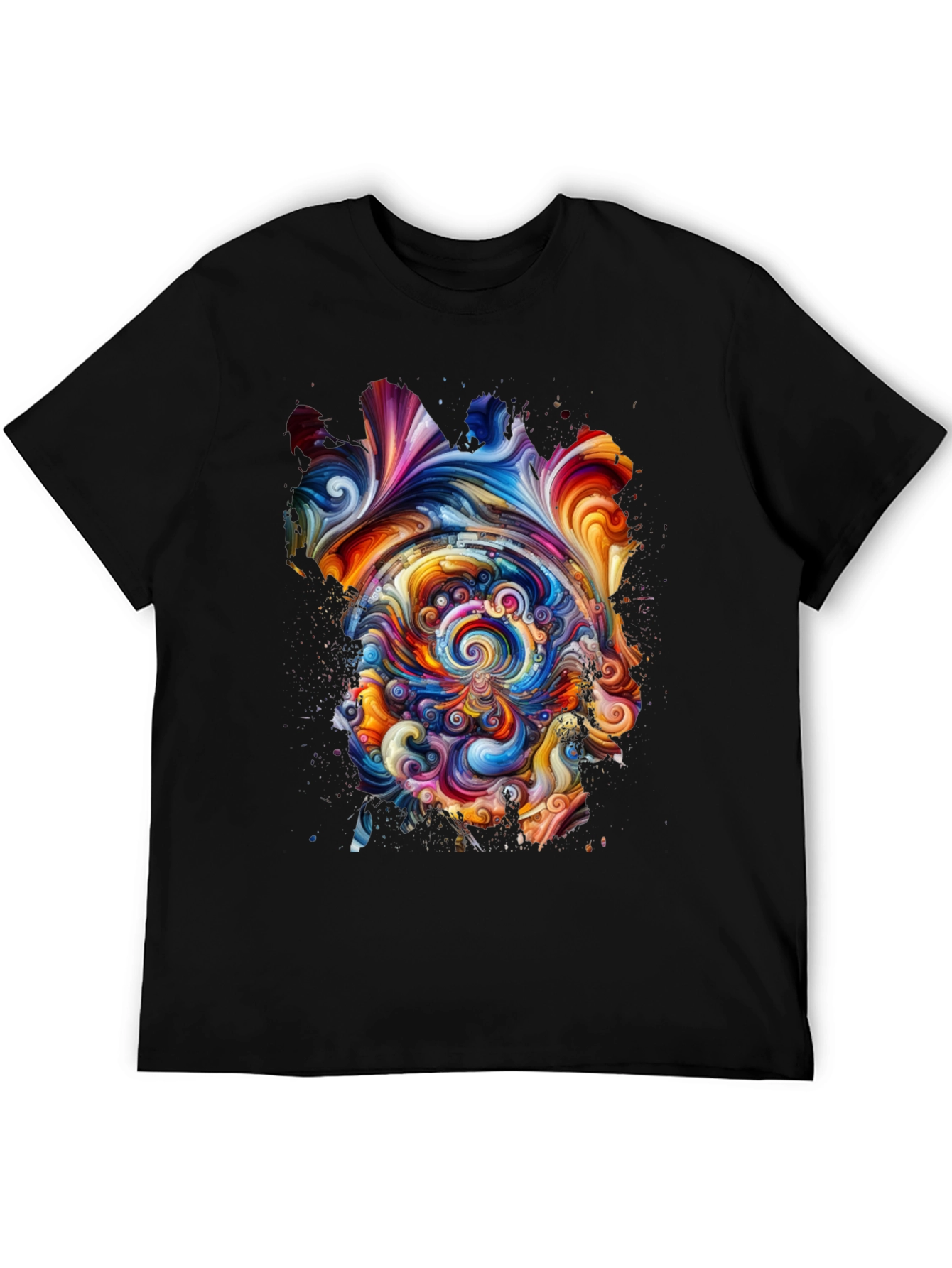 Abstract Swirl Graphic Tee - Vivid Art Print