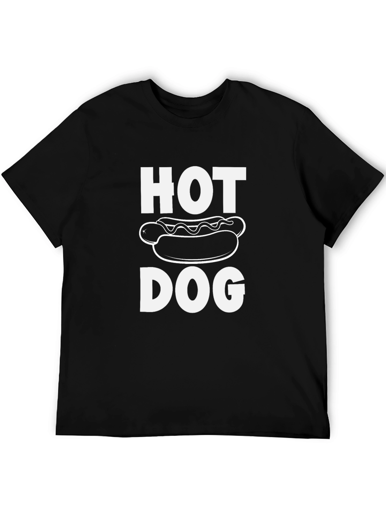 Funny Hot Dog Graphic Tee - Black Cotton T-Shirt