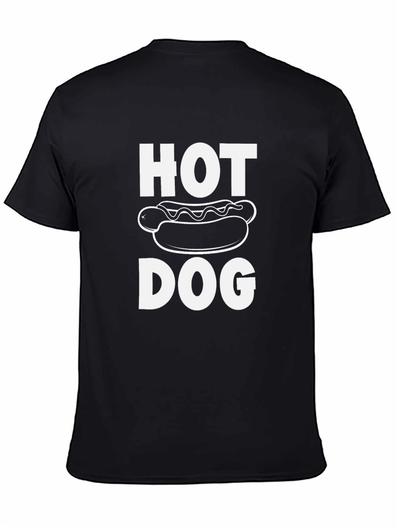 Funny Hot Dog Graphic Tee - Black Cotton T-Shirt