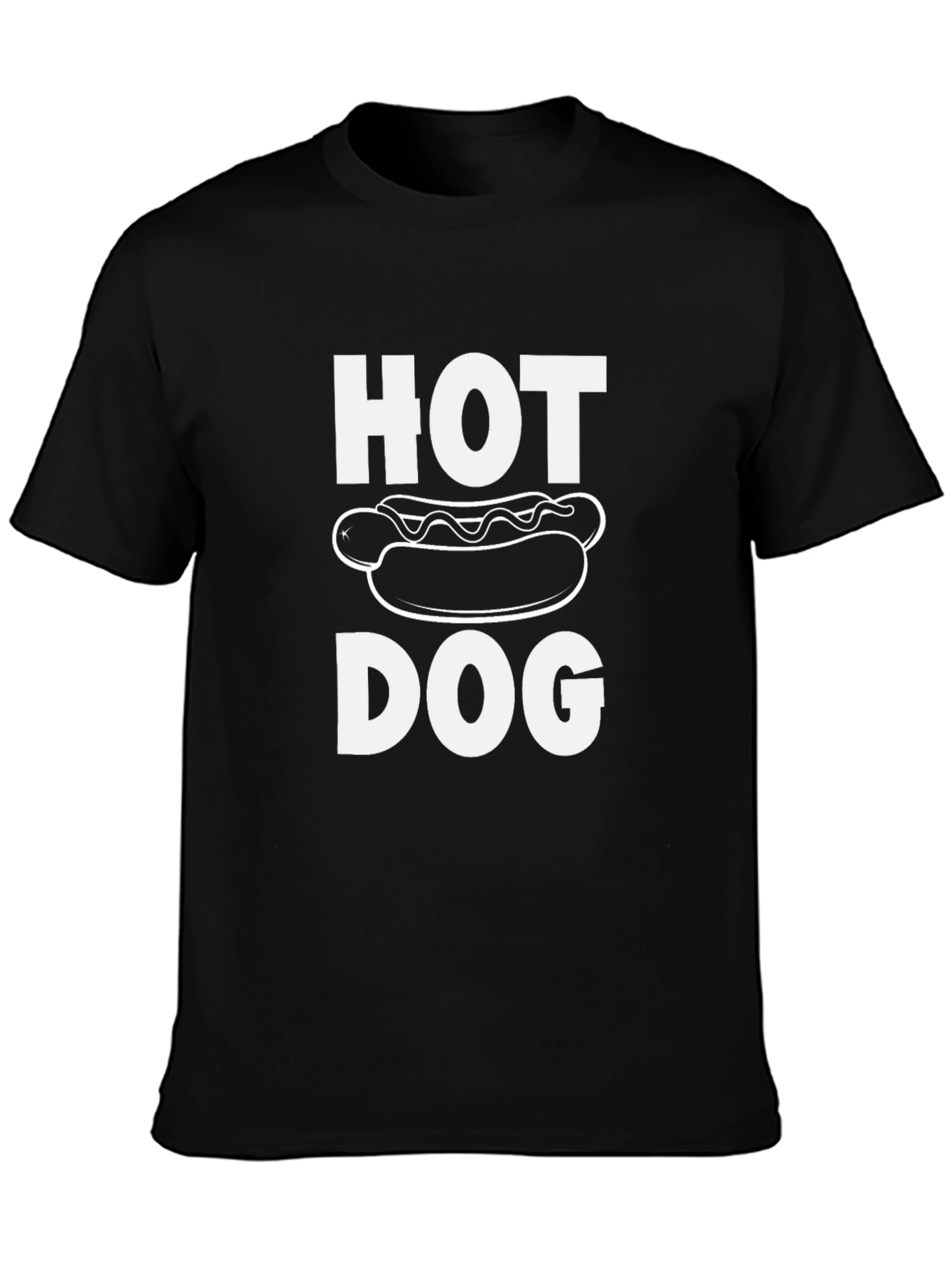 Funny Hot Dog Graphic Tee - Black Cotton T-Shirt