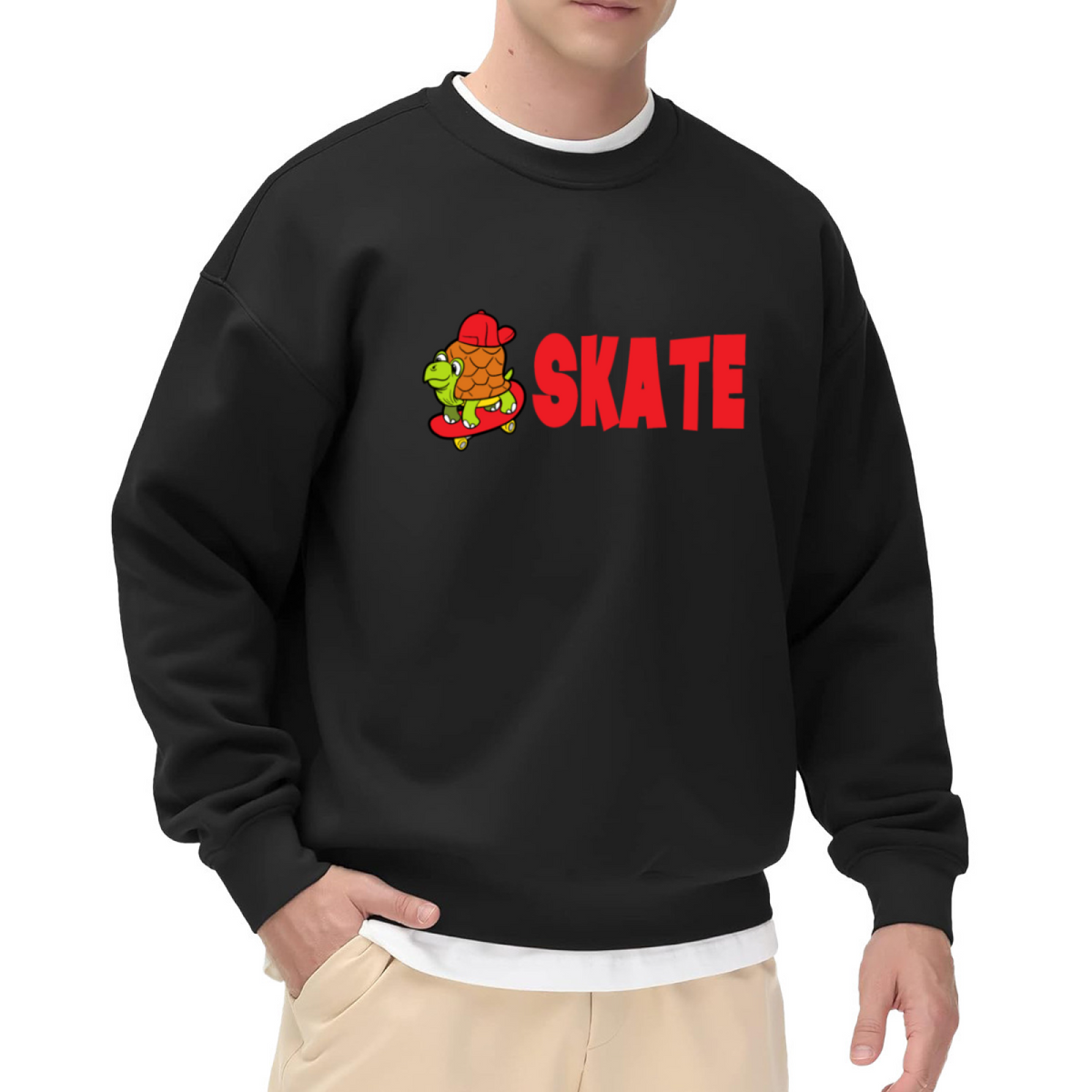 SKATE - Turtle on Skateboard Graphic ԲÁìÎÀÒÂ | Unisex Pullover Sweatshirt