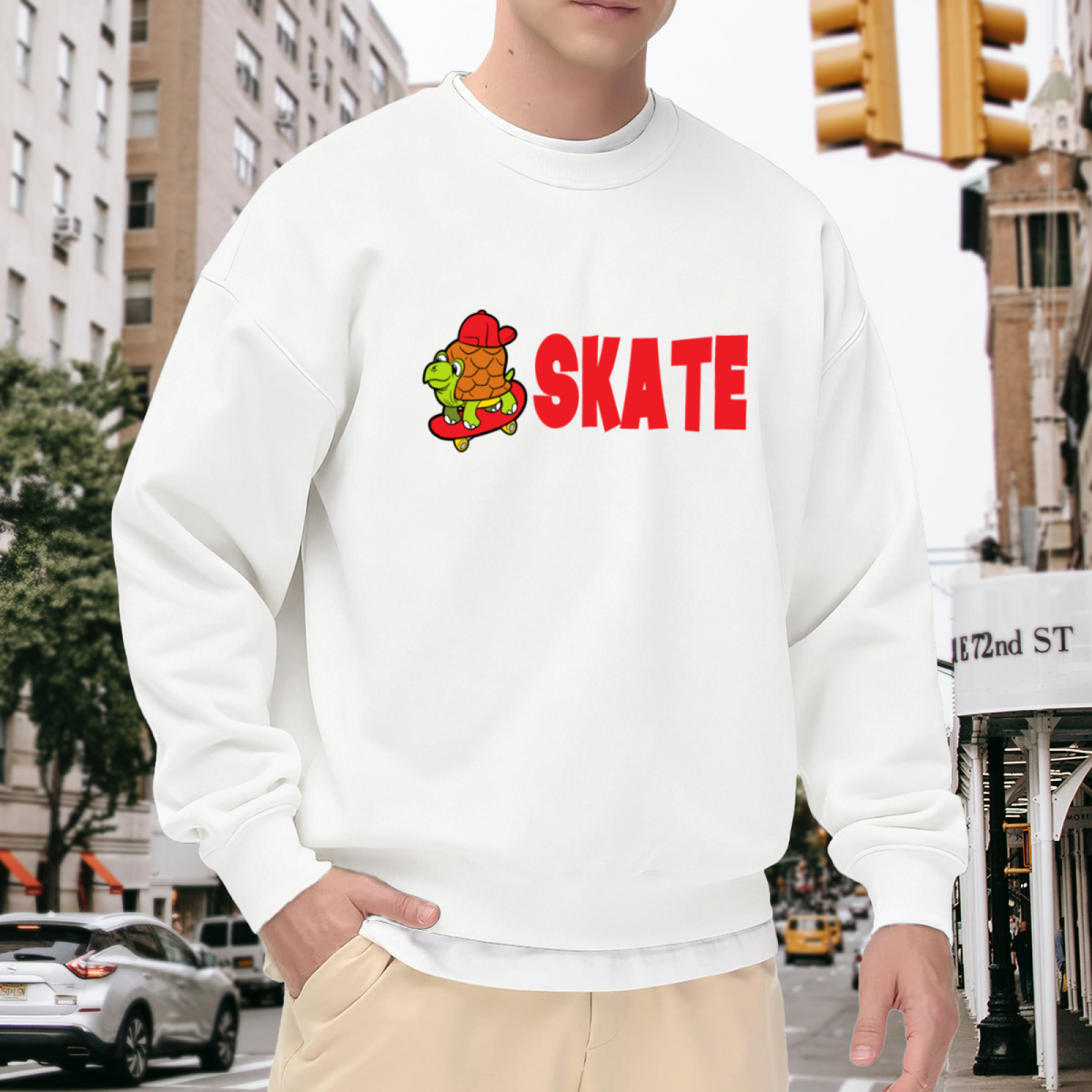 SKATE - Turtle on Skateboard Graphic ԲÁìÎÀÒÂ | Unisex Pullover Sweatshirt
