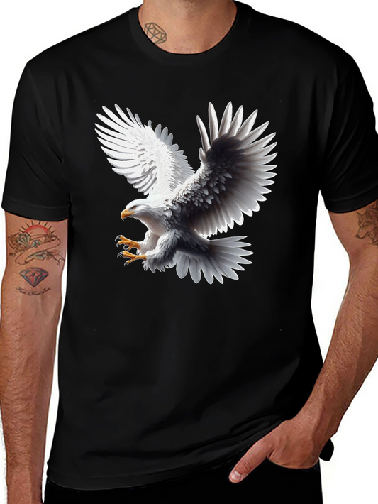 Bold Eagle Graphic Tee - Black Cotton Blend