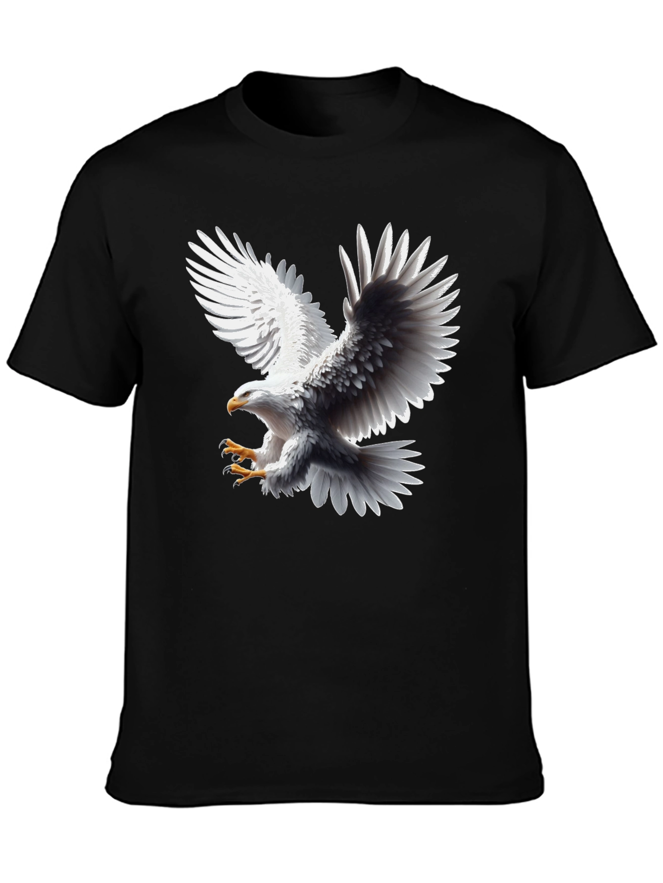 Bold Eagle Graphic Tee - Black Cotton Blend