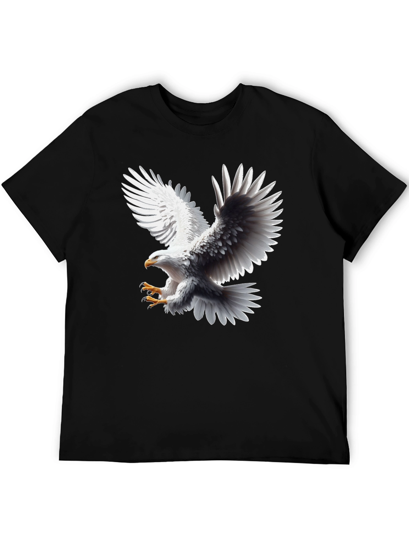 Bold Eagle Graphic Tee - Black Cotton Blend