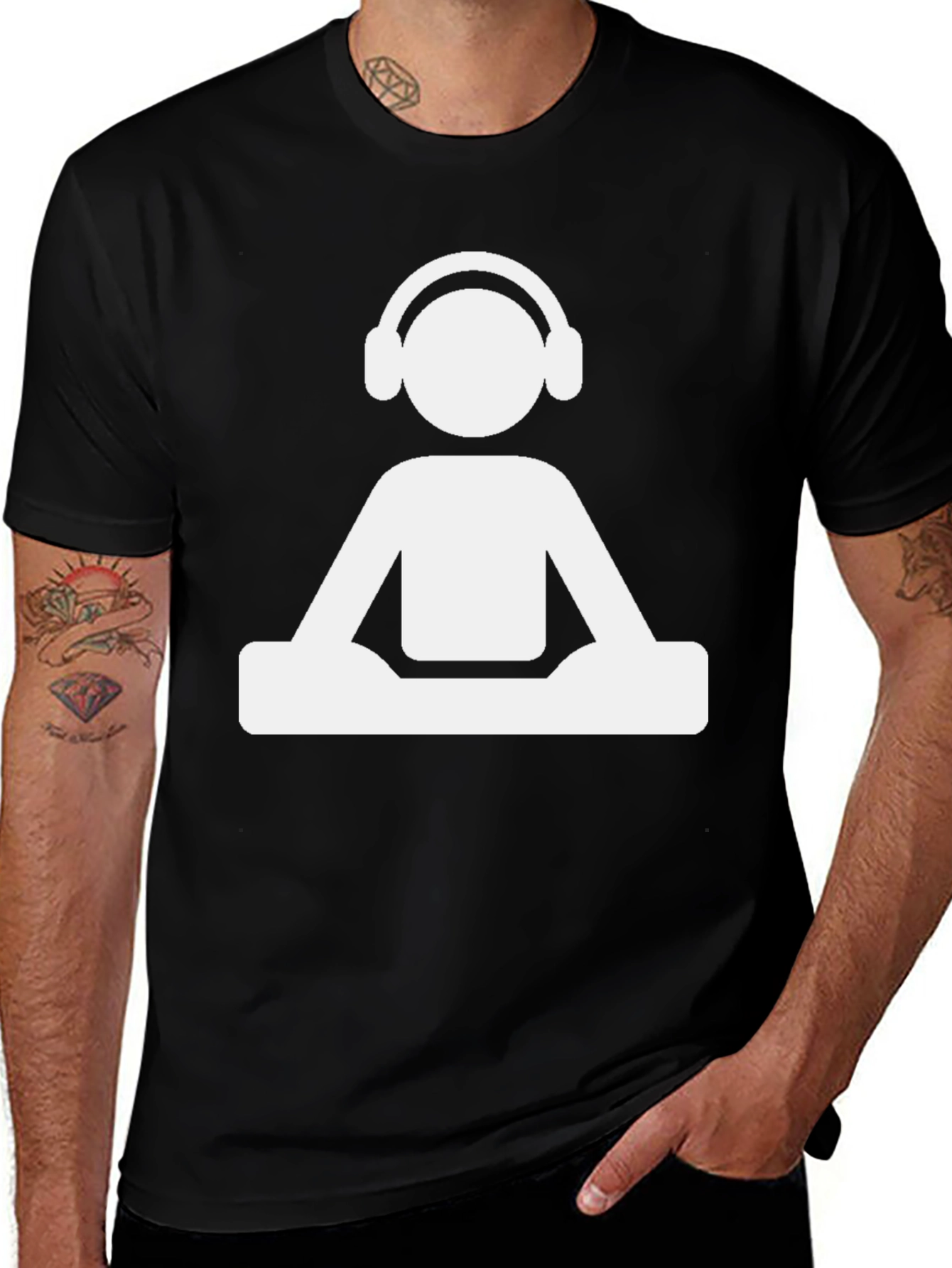 DJ Graphic Tee - Black Cotton Blend