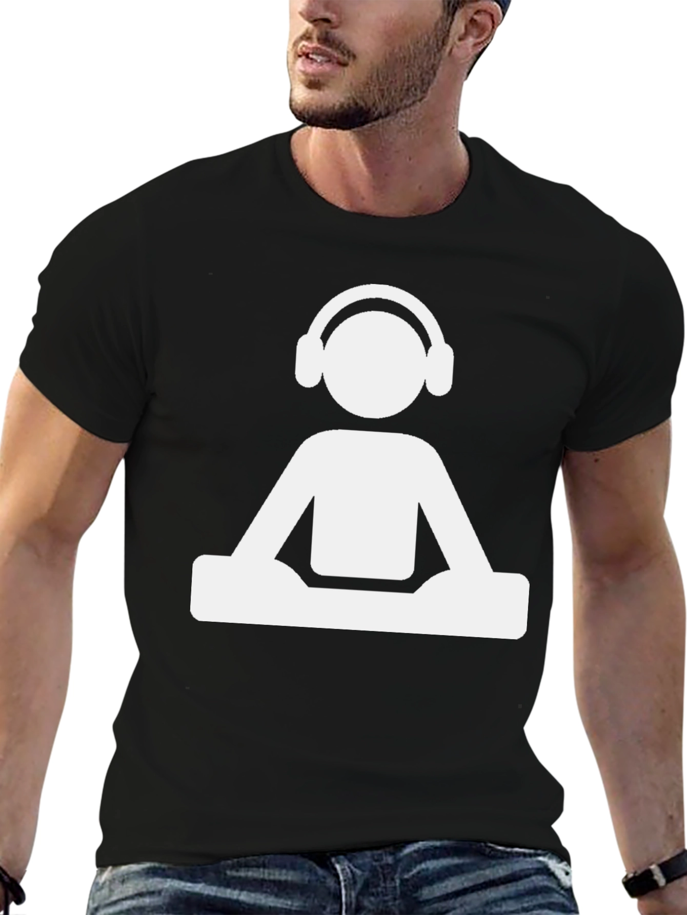 DJ Graphic Tee - Black Cotton Blend