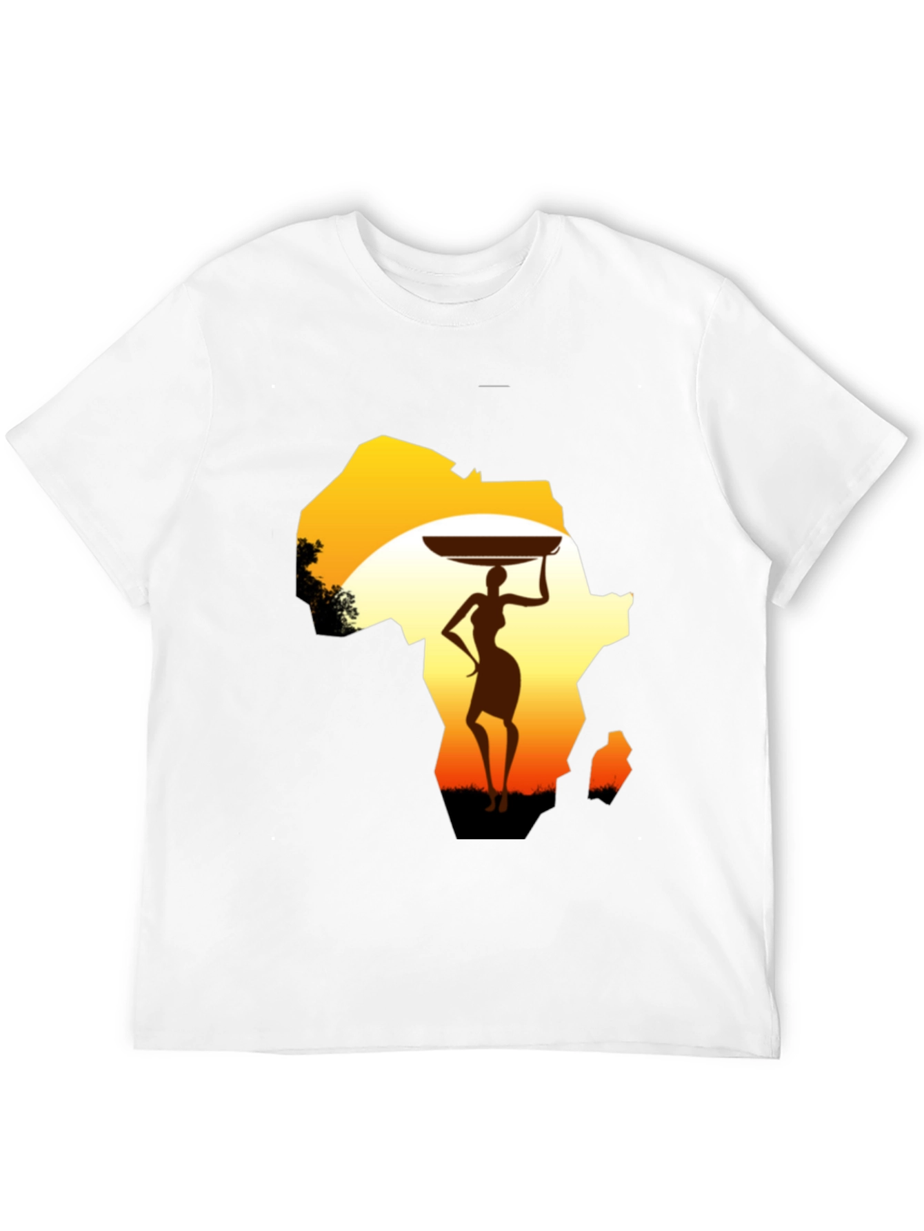 African Woman Graphic Tee - Black Cotton