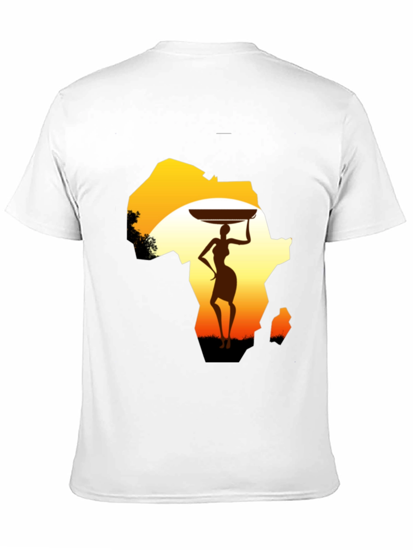 African Woman Graphic Tee - Black Cotton