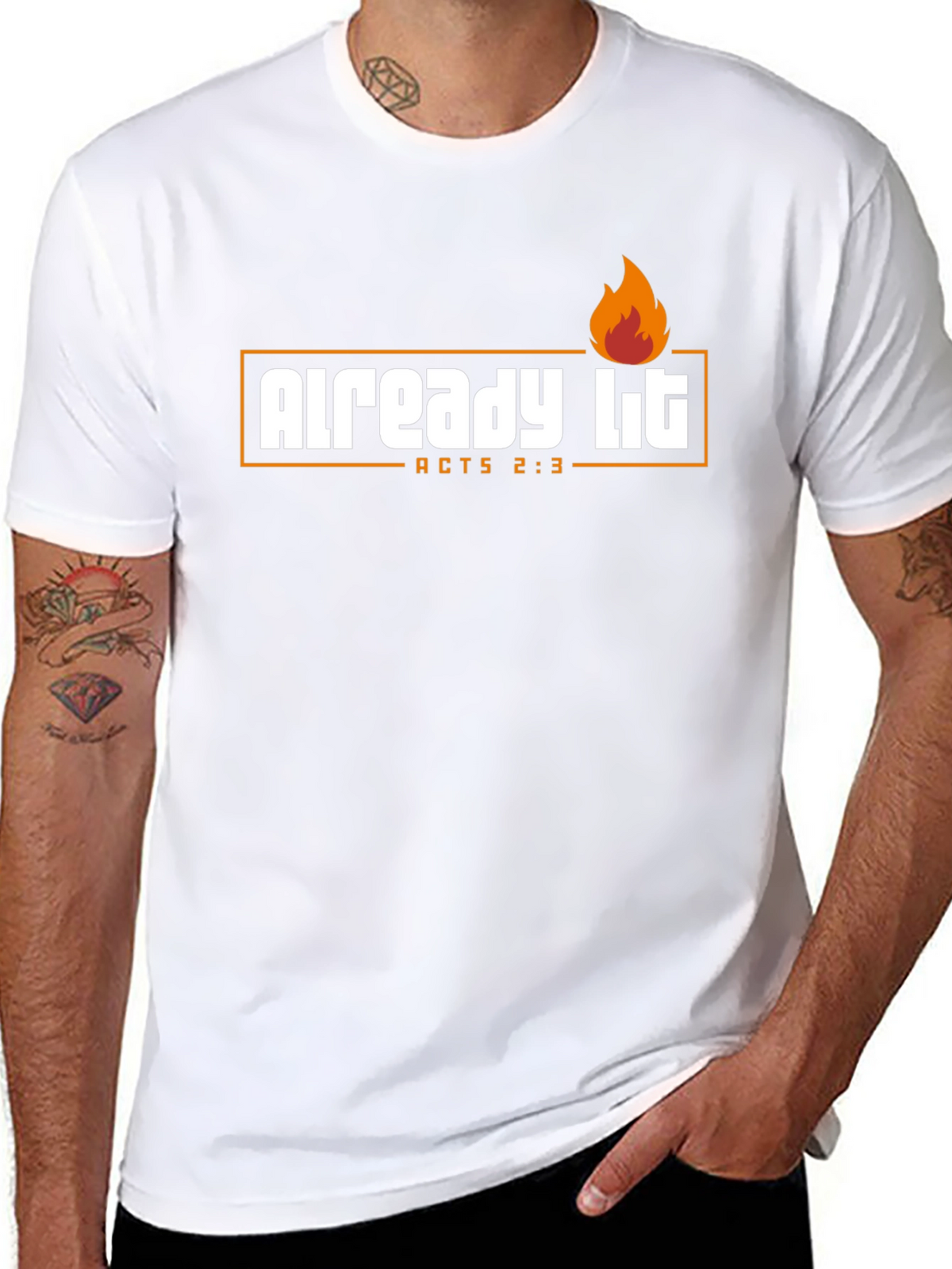 Already Lit T-Shirt - Acts 2:3 - Religious Shirt