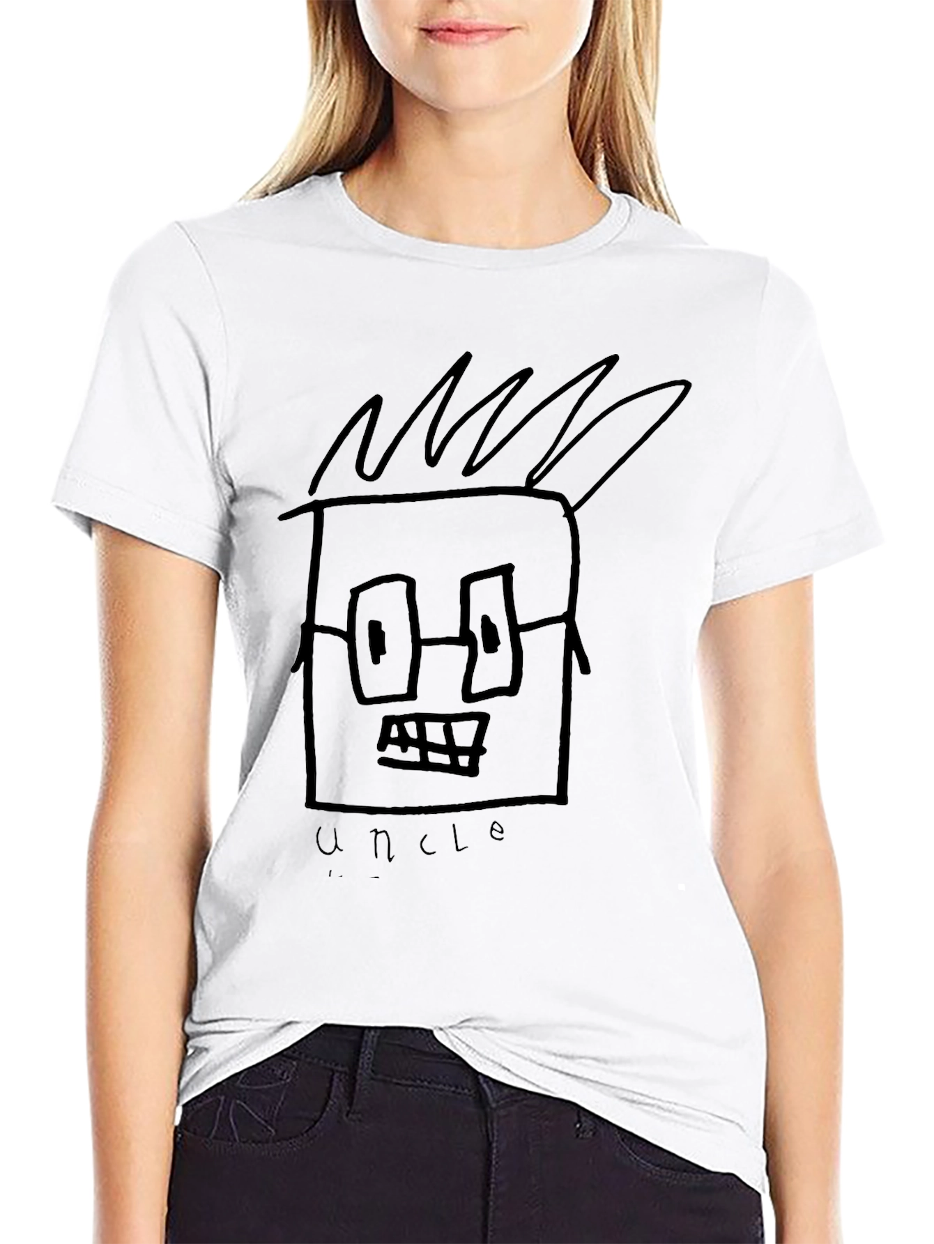 Uncle Graphic Tee - Black Crewneck T-Shirt