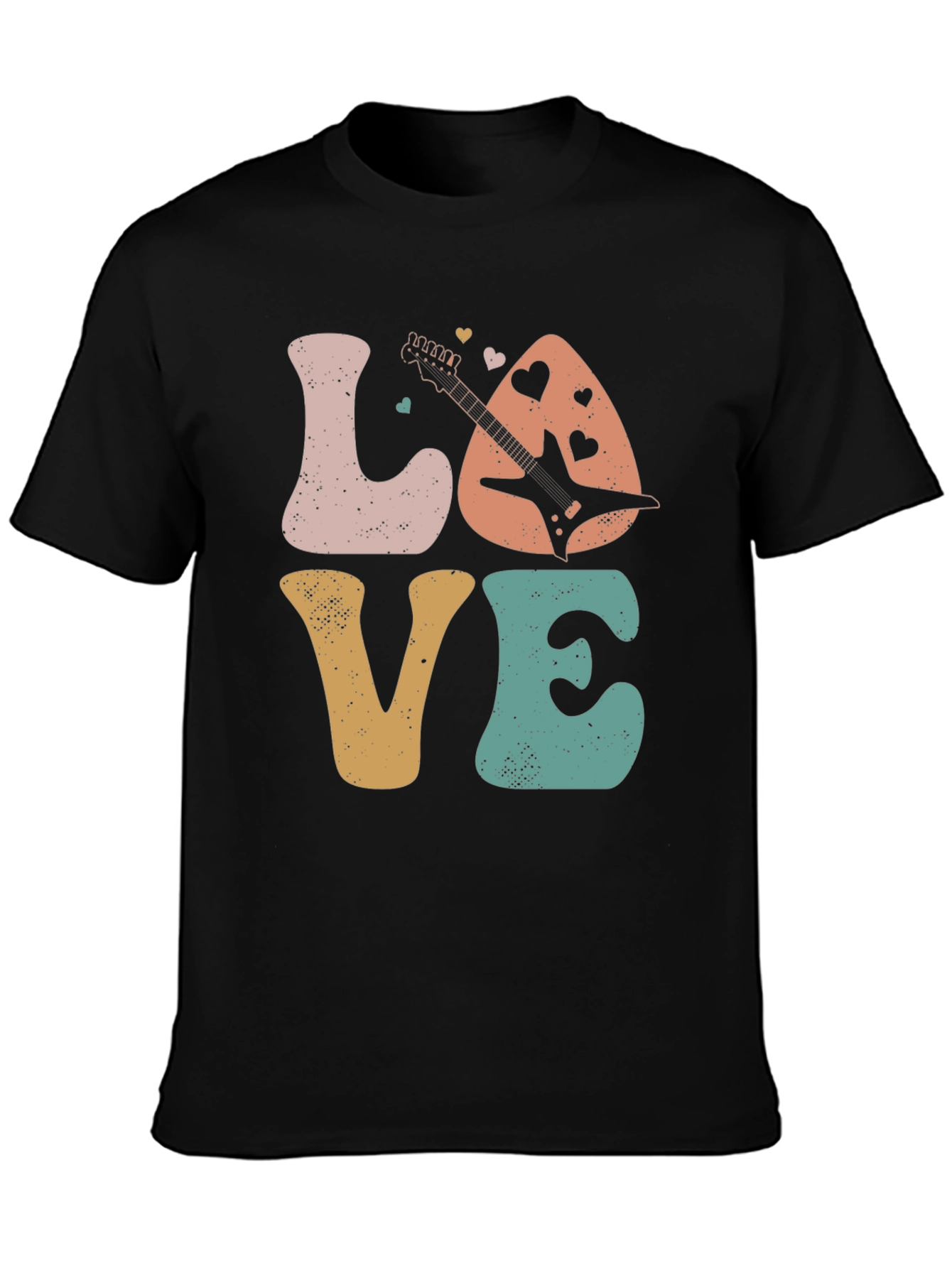 Retro Rock n Roll Guitar Love T-Shirt