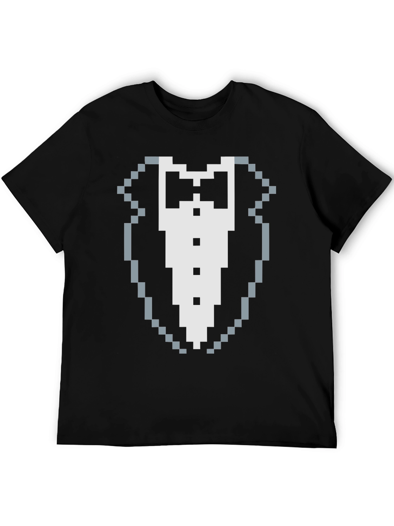 Pixel Tuxedo Graphic Tee - 8-Bit Style