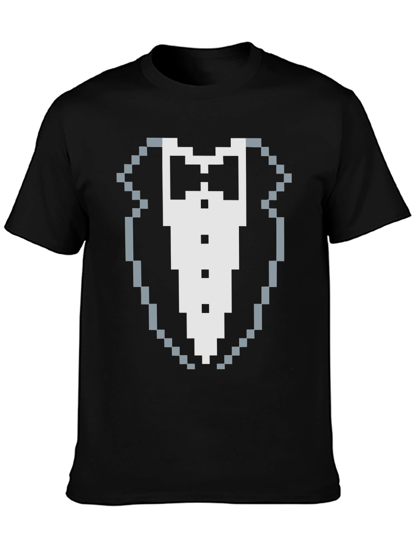 Pixel Tuxedo Graphic Tee - 8-Bit Style