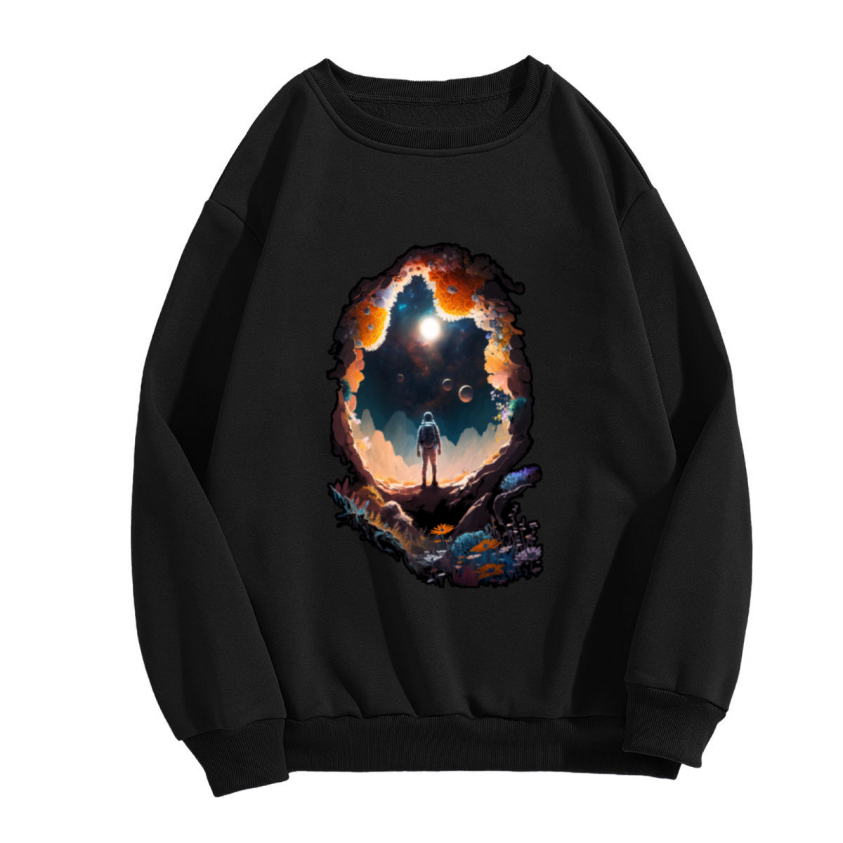 Astronaut & Alien Encounter Graphic ԲÁìÎÀÒÂ - Unique Design Pullover Sweatshirt
