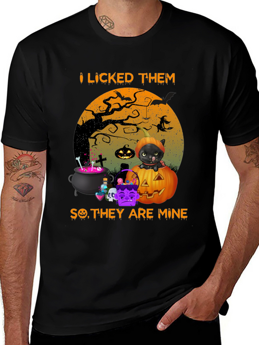 Halloween Black Cat Graphic T-Shirt