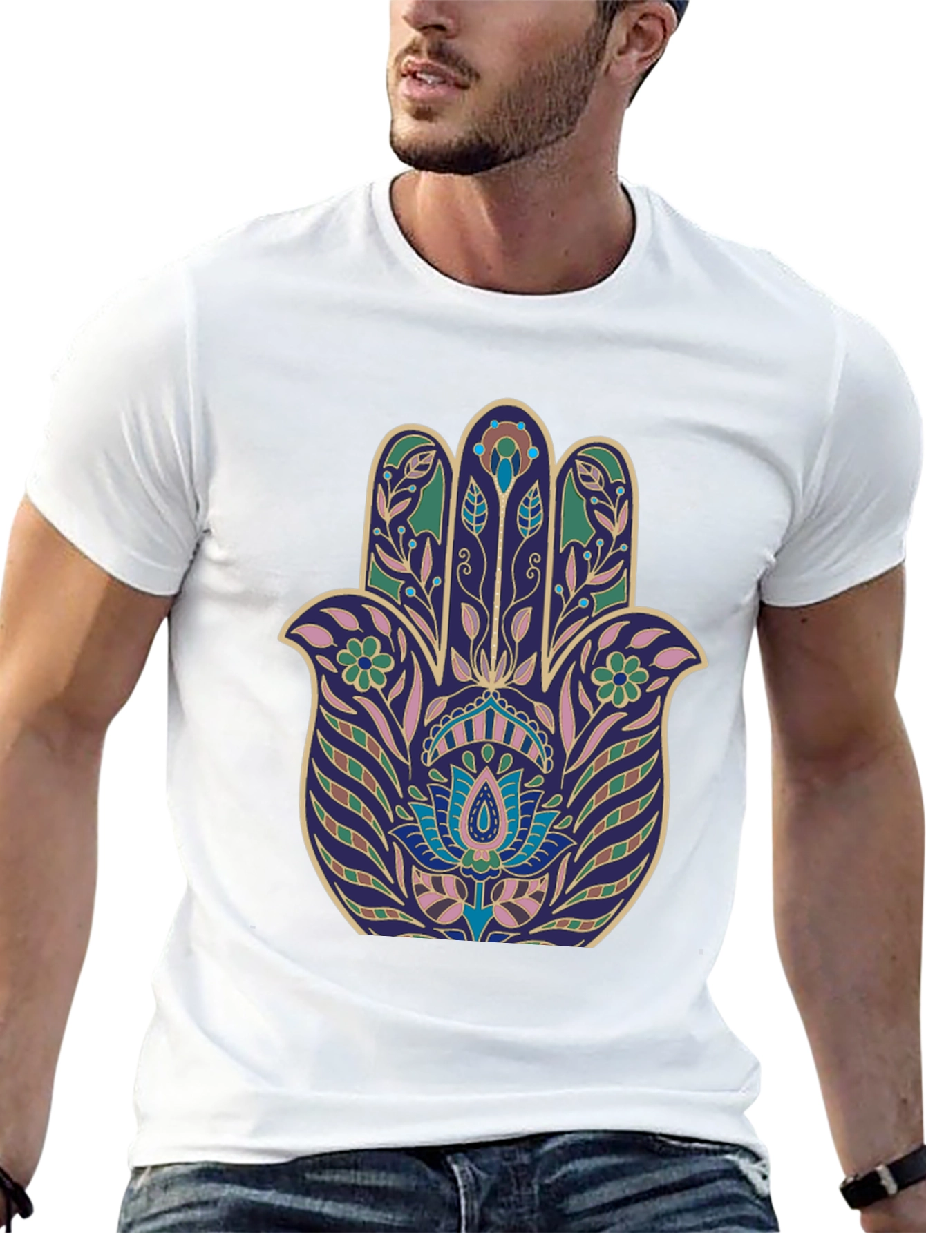 Hamsa Hand Graphic Tee - Stylish Spiritual Protection