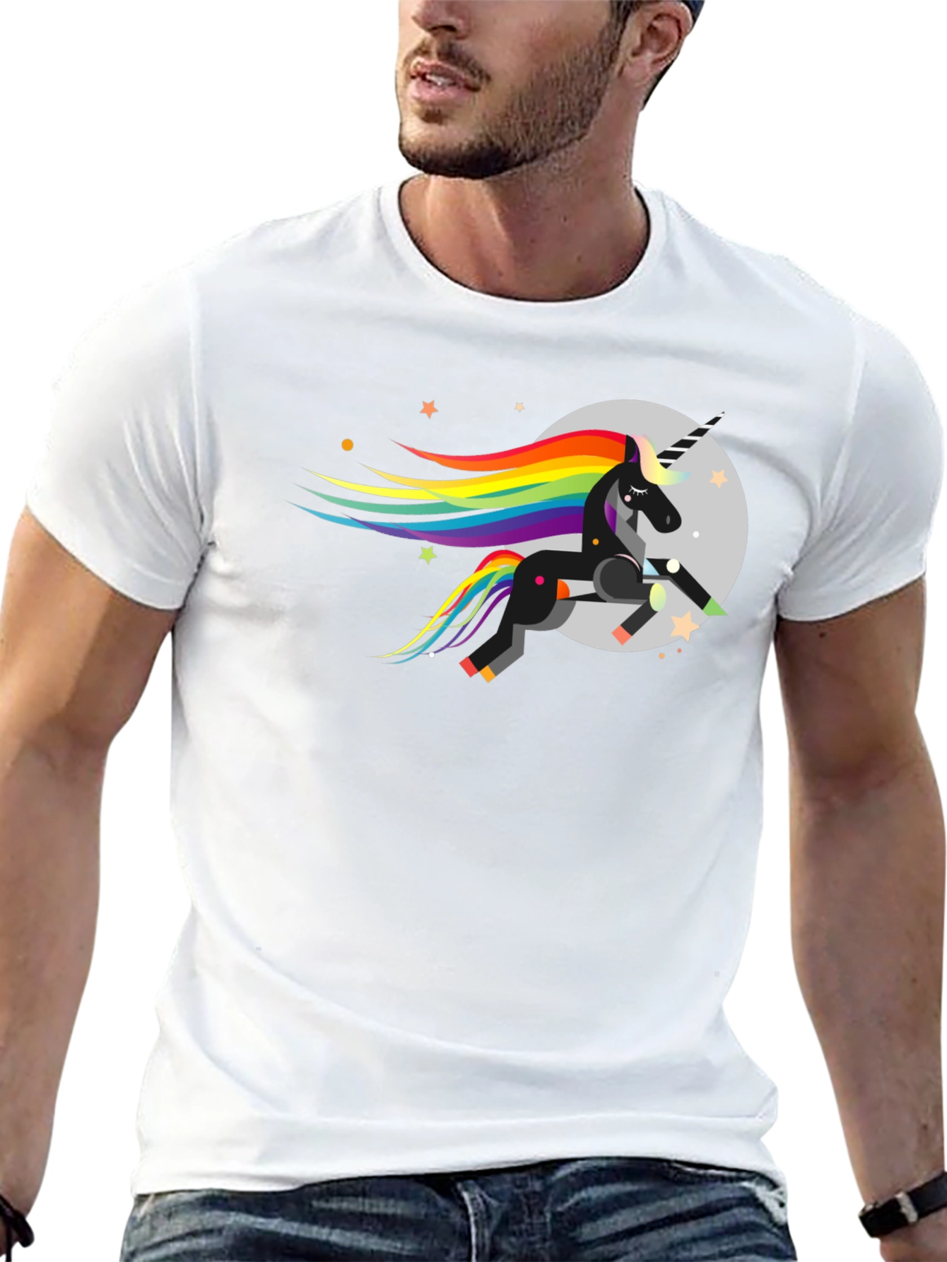 Unicorn T-Shirt - Rainbow Mane Design