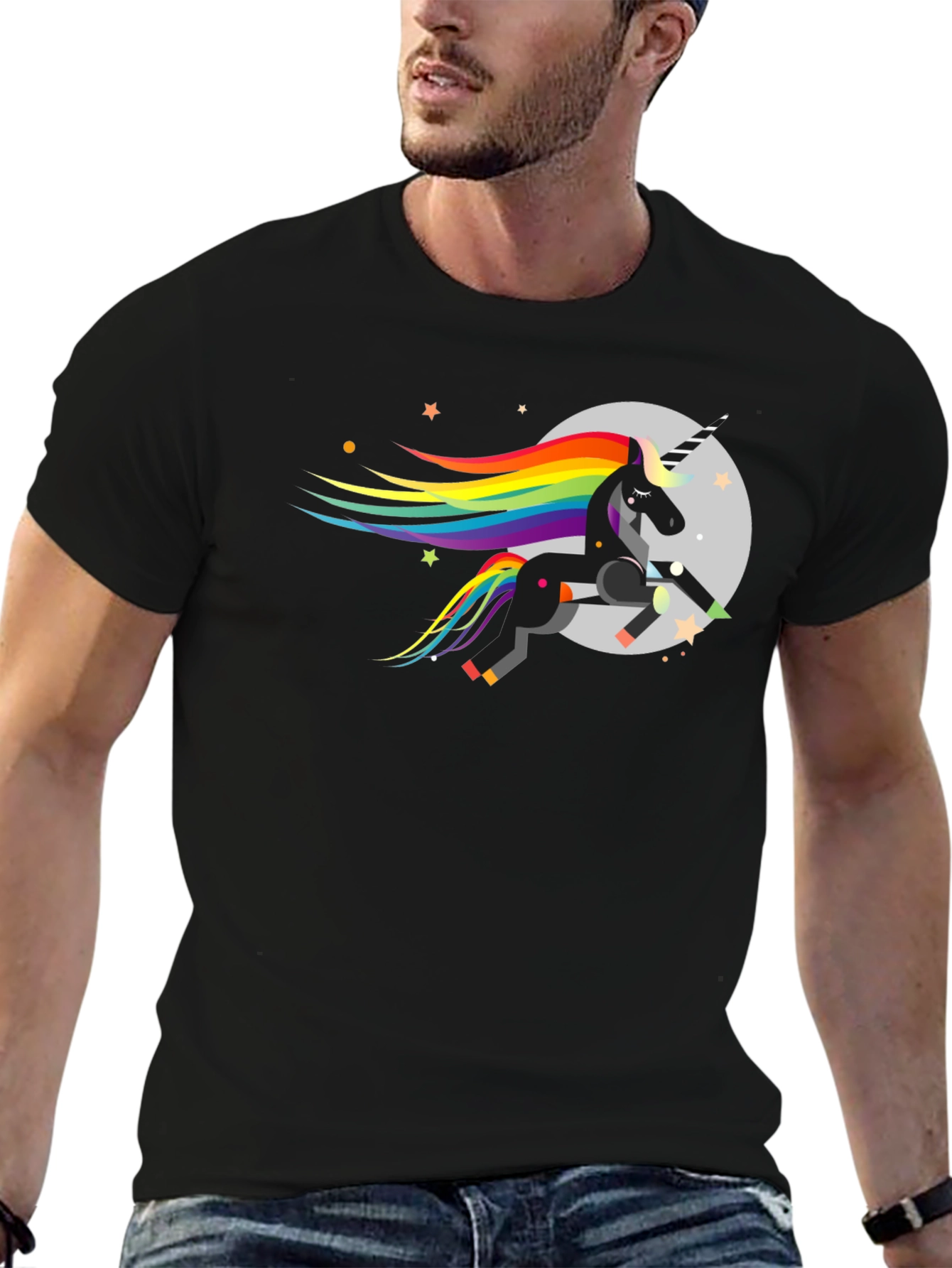 Unicorn T-Shirt - Rainbow Mane Design