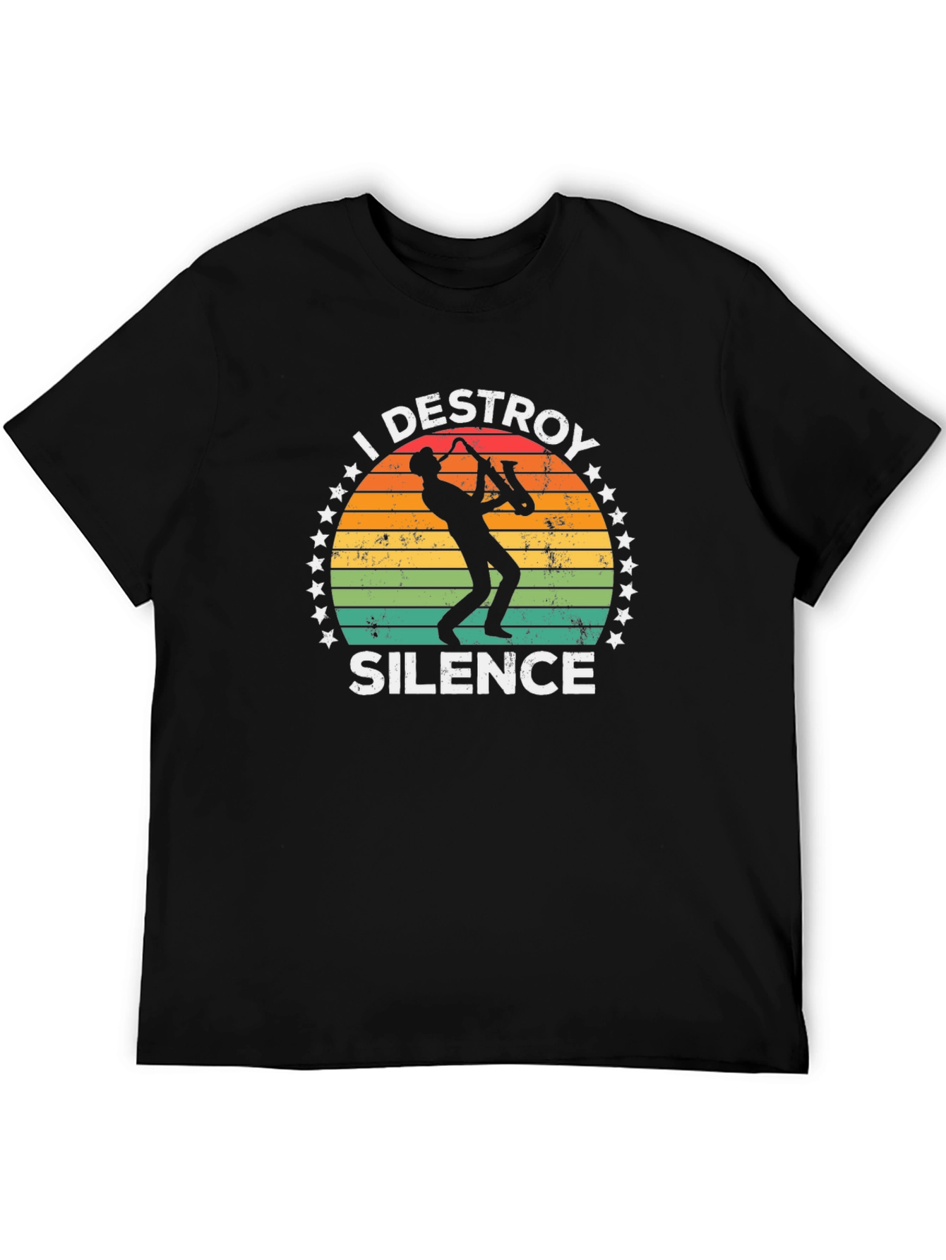 I Destroy Silence Saxophone T-Shirt