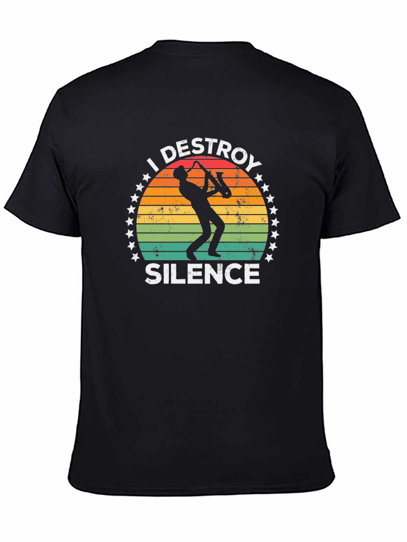 I Destroy Silence Saxophone T-Shirt
