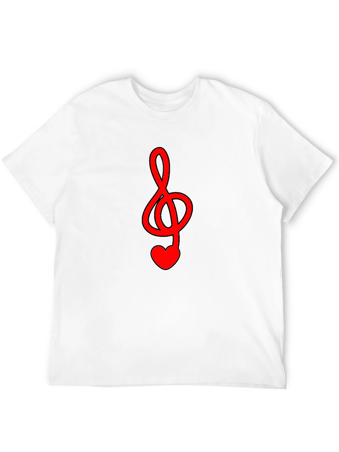 Musical Heart Treble Clef Black T-Shirt