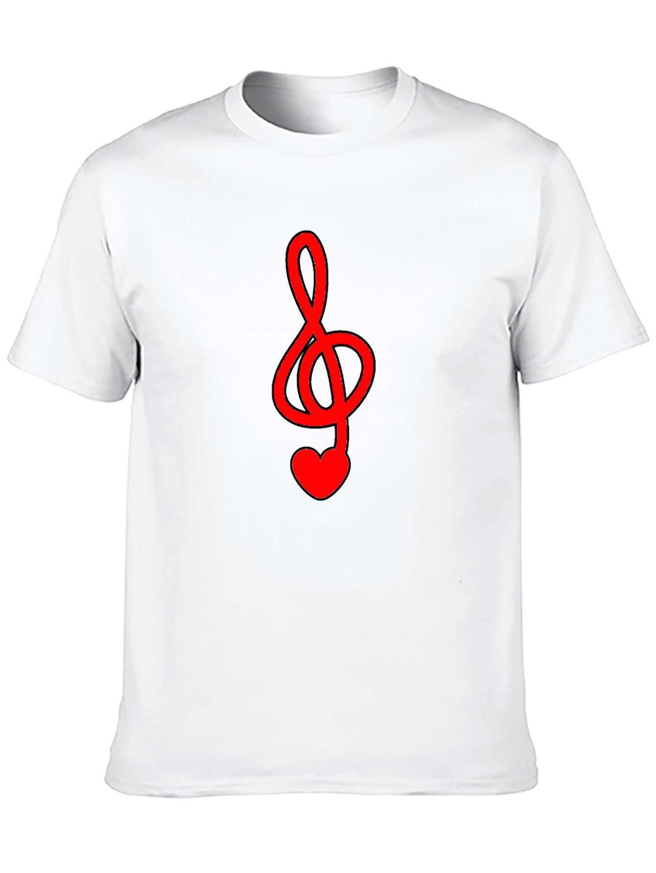 Musical Heart Treble Clef Black T-Shirt
